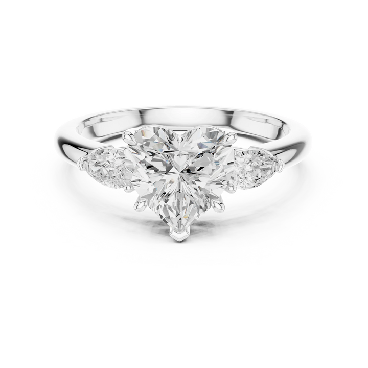 Heart Cut Diamond Three-Stone Engagement Ring