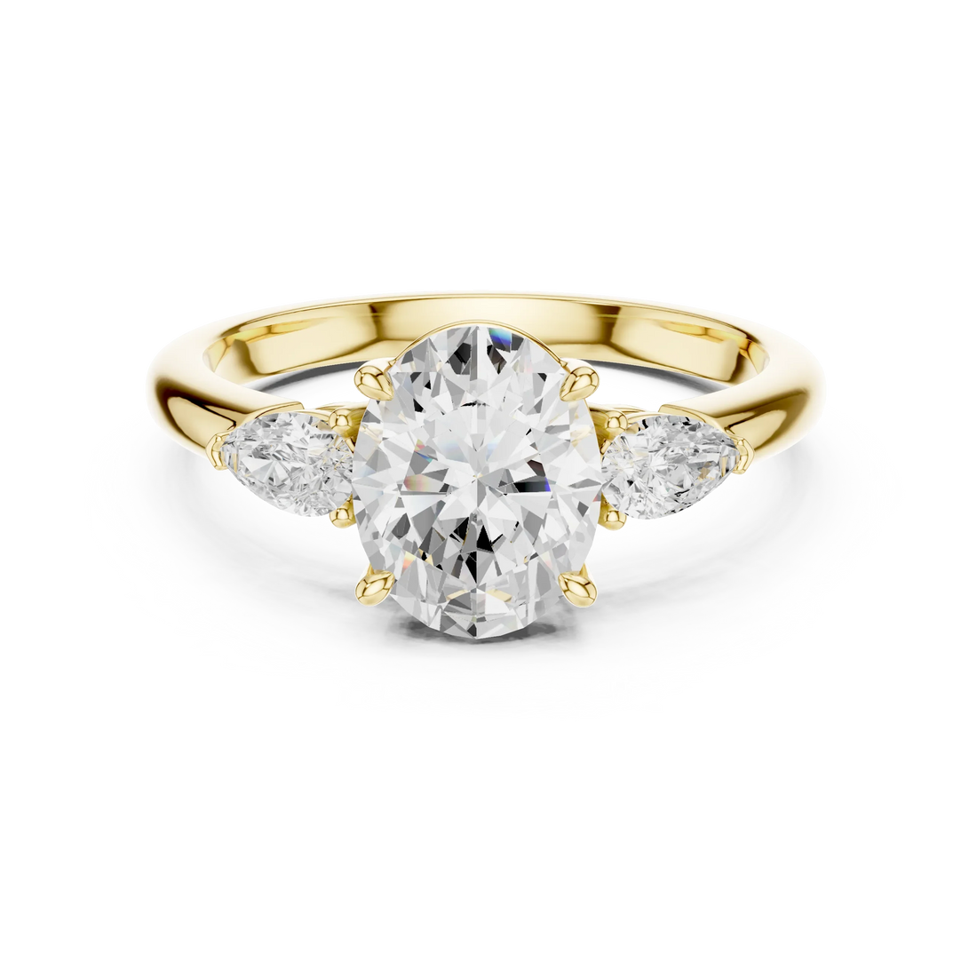 Oval Cut Diamond Three-Stone Engagement Ring