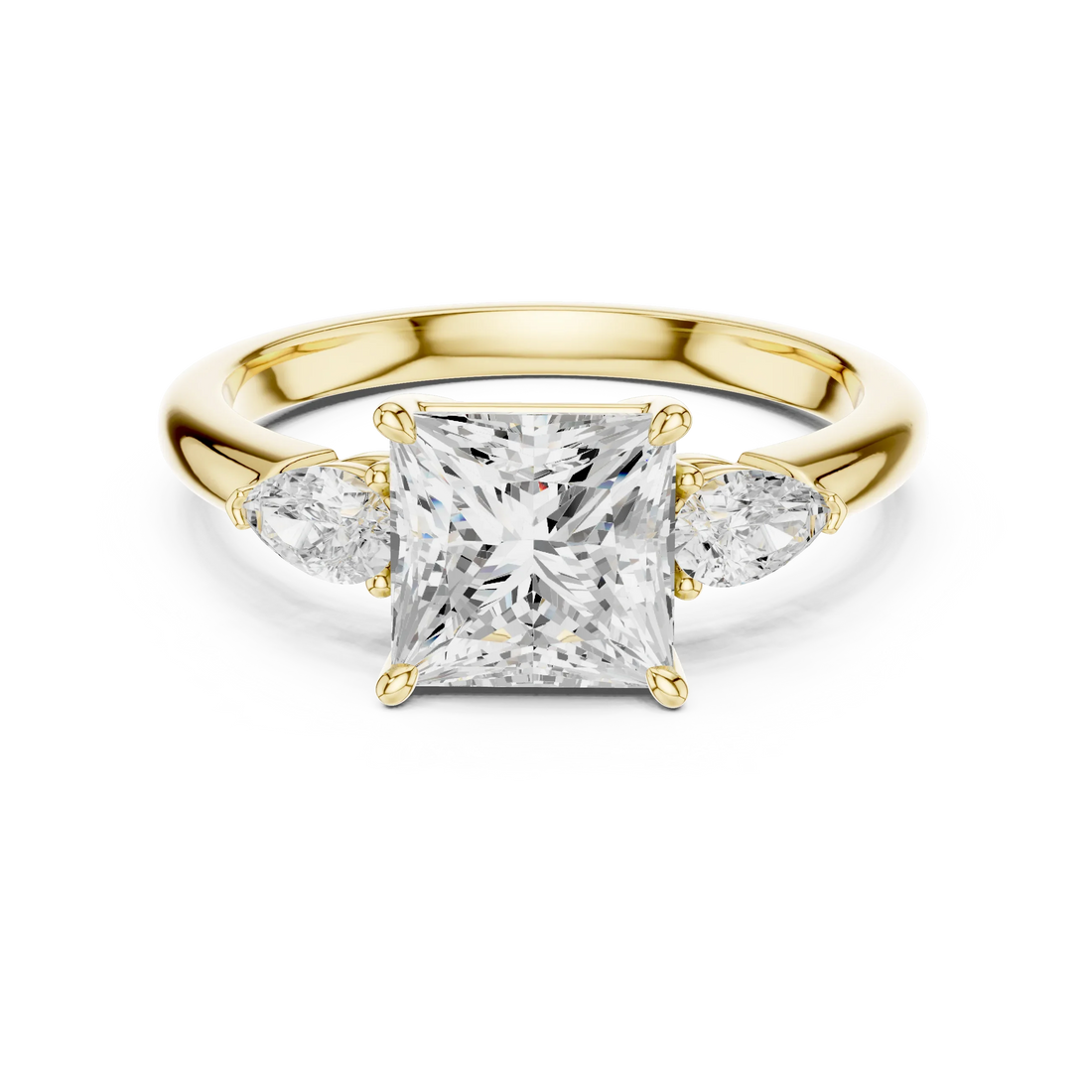 Princess Cut Diamond Three-Stone Engagement Ring