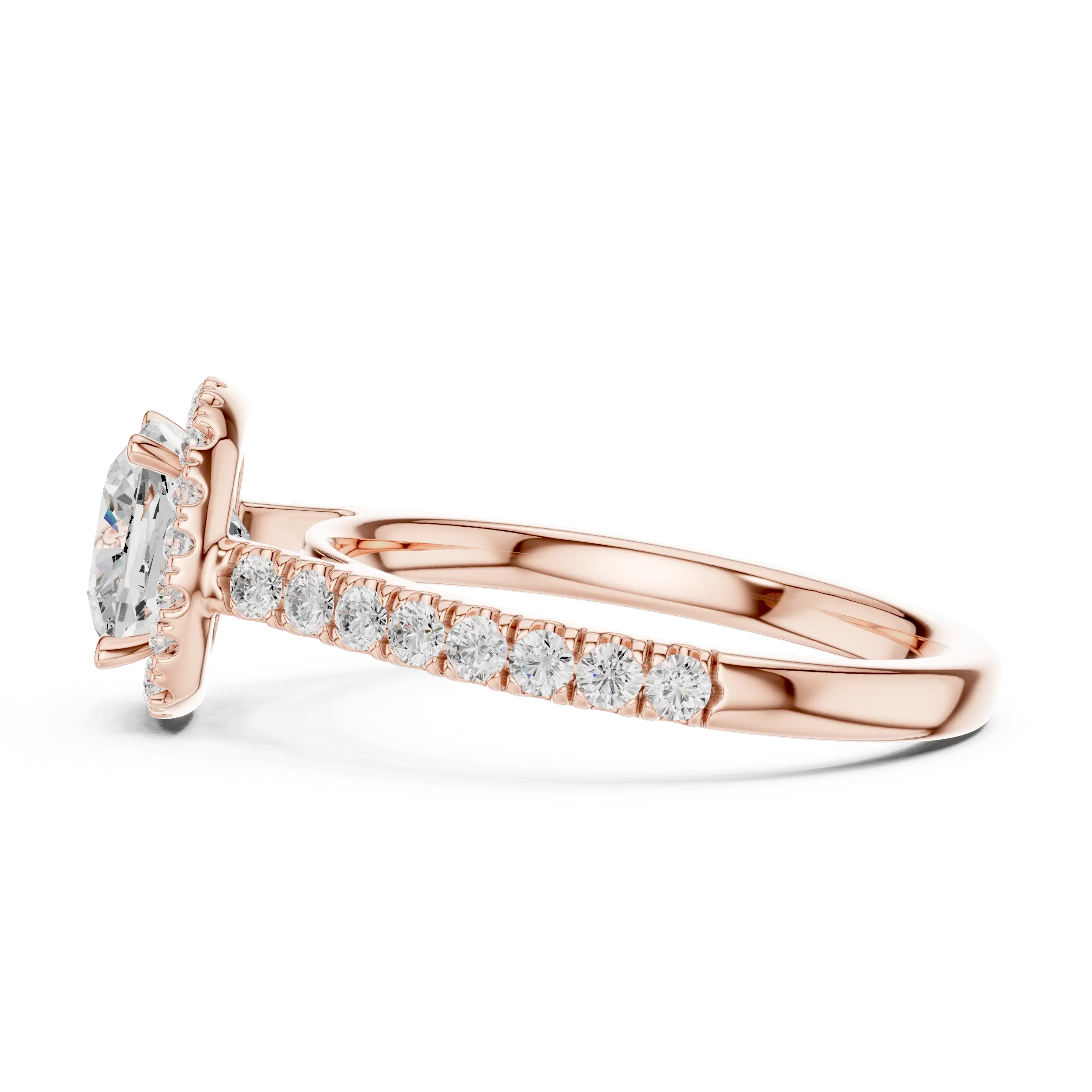 Cushion Shape Diamond Halo Engagement Ring