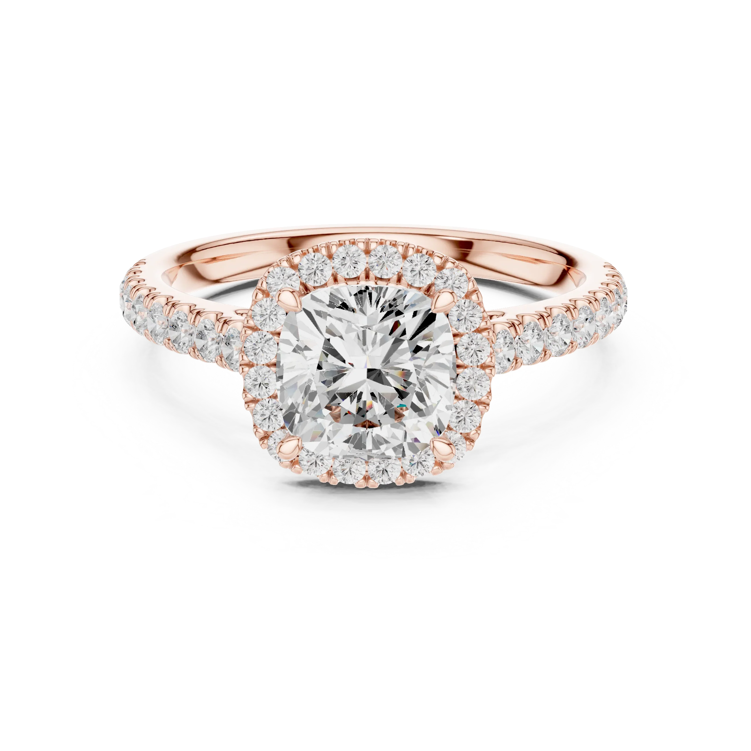 Cushion Shape Diamond Halo Engagement Ring
