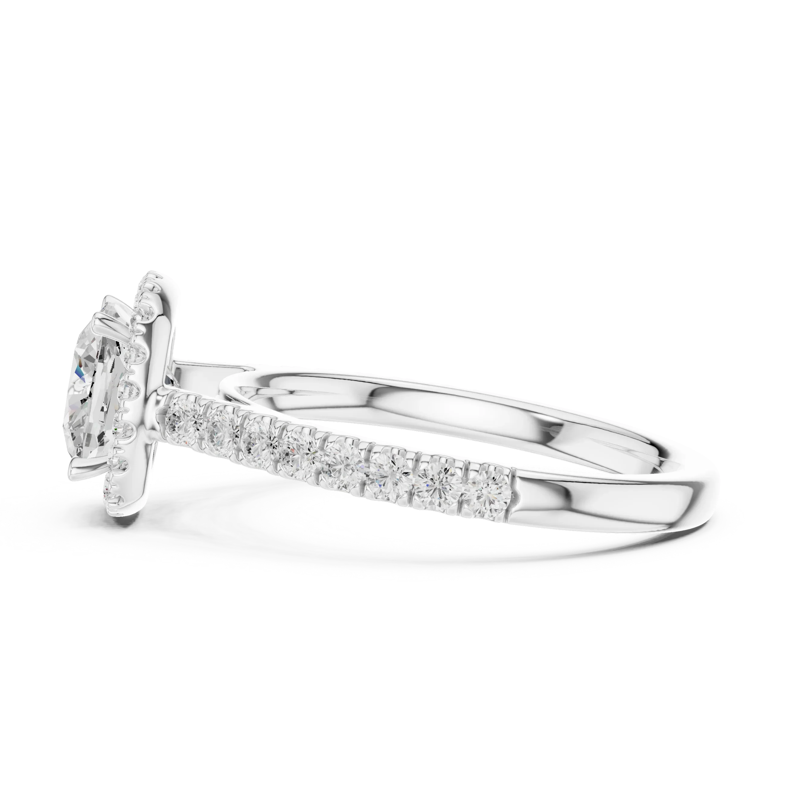 Cushion Shape Diamond Halo Engagement Ring
