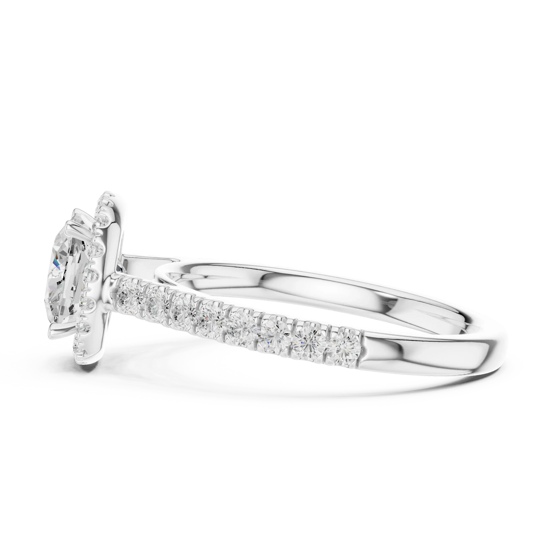 Cushion Shape Diamond Halo Engagement Ring