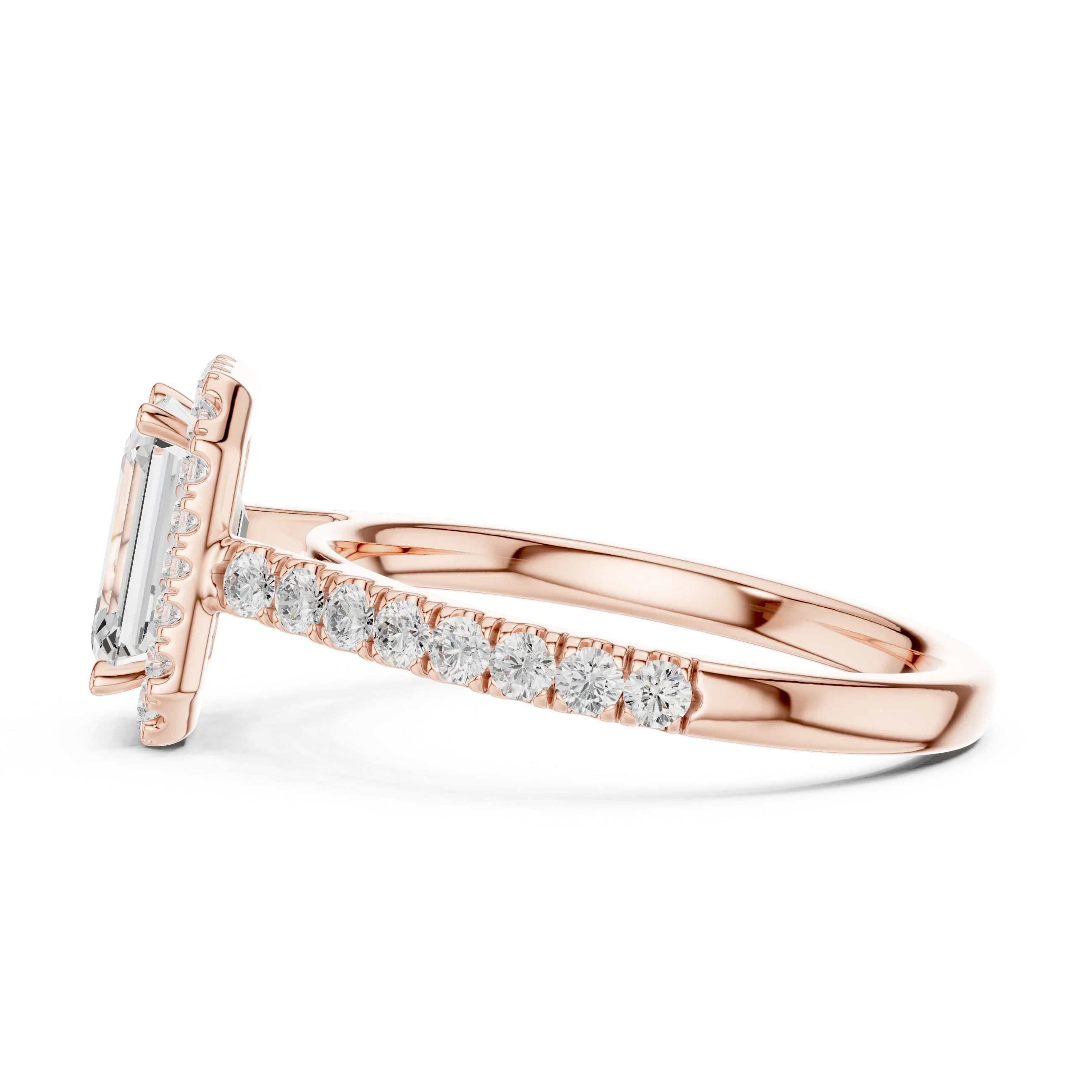 Shape Diamond Halo Engagement Ring