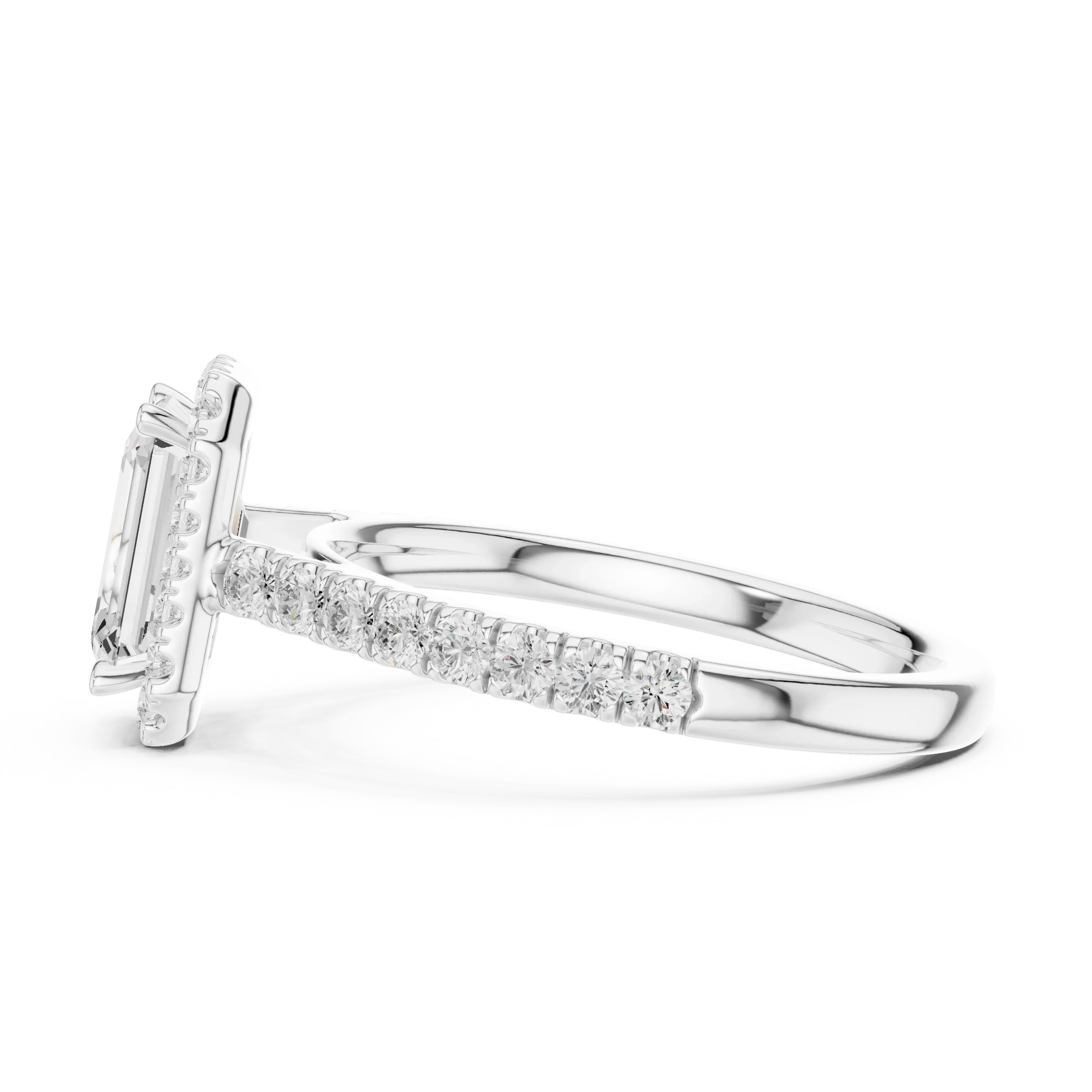 Shape Diamond Halo Engagement Ring