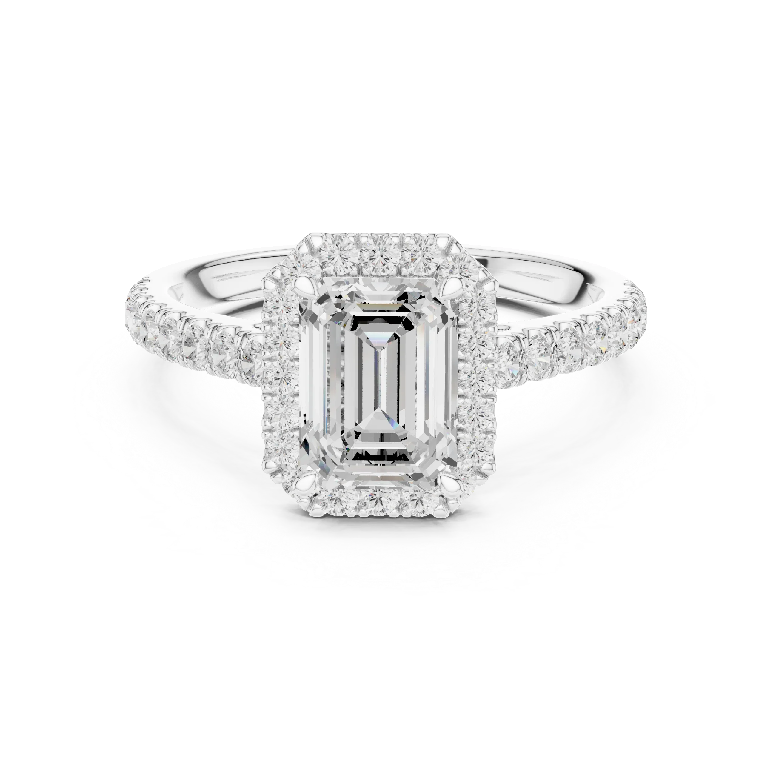 Shape Diamond Halo Engagement Ring