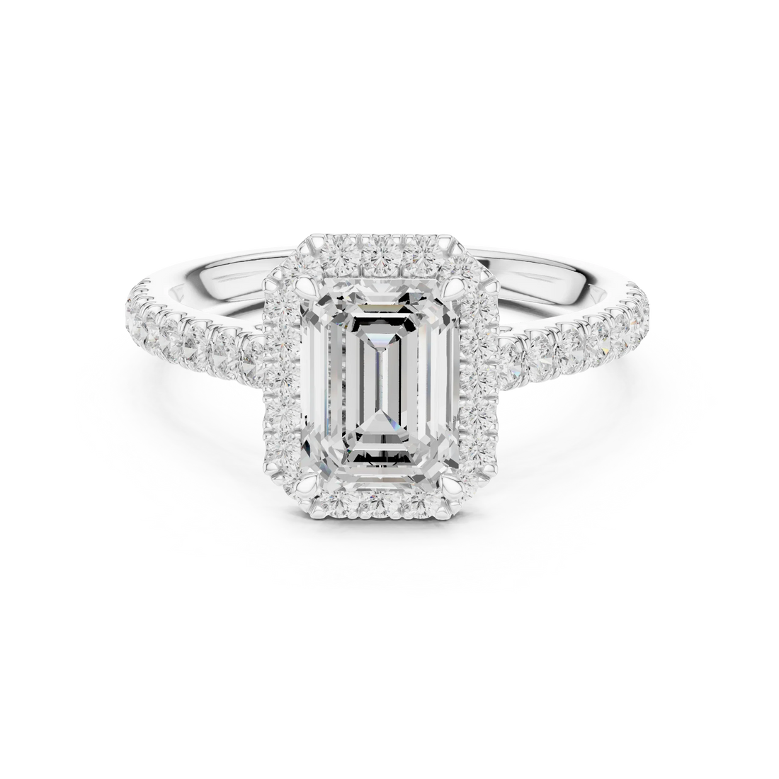 Shape Diamond Halo Engagement Ring