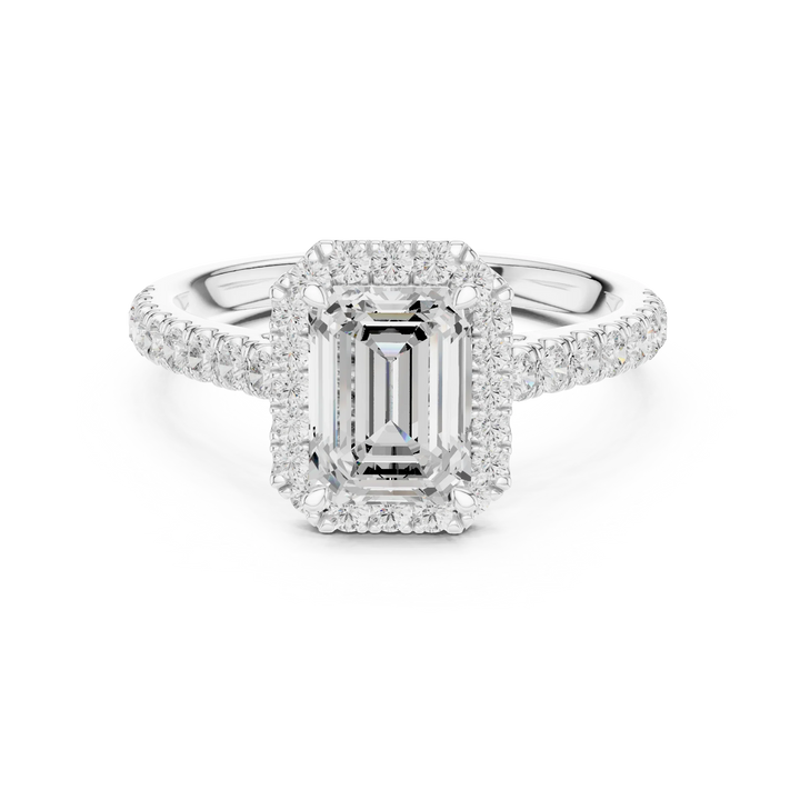 Shape Diamond Halo Engagement Ring