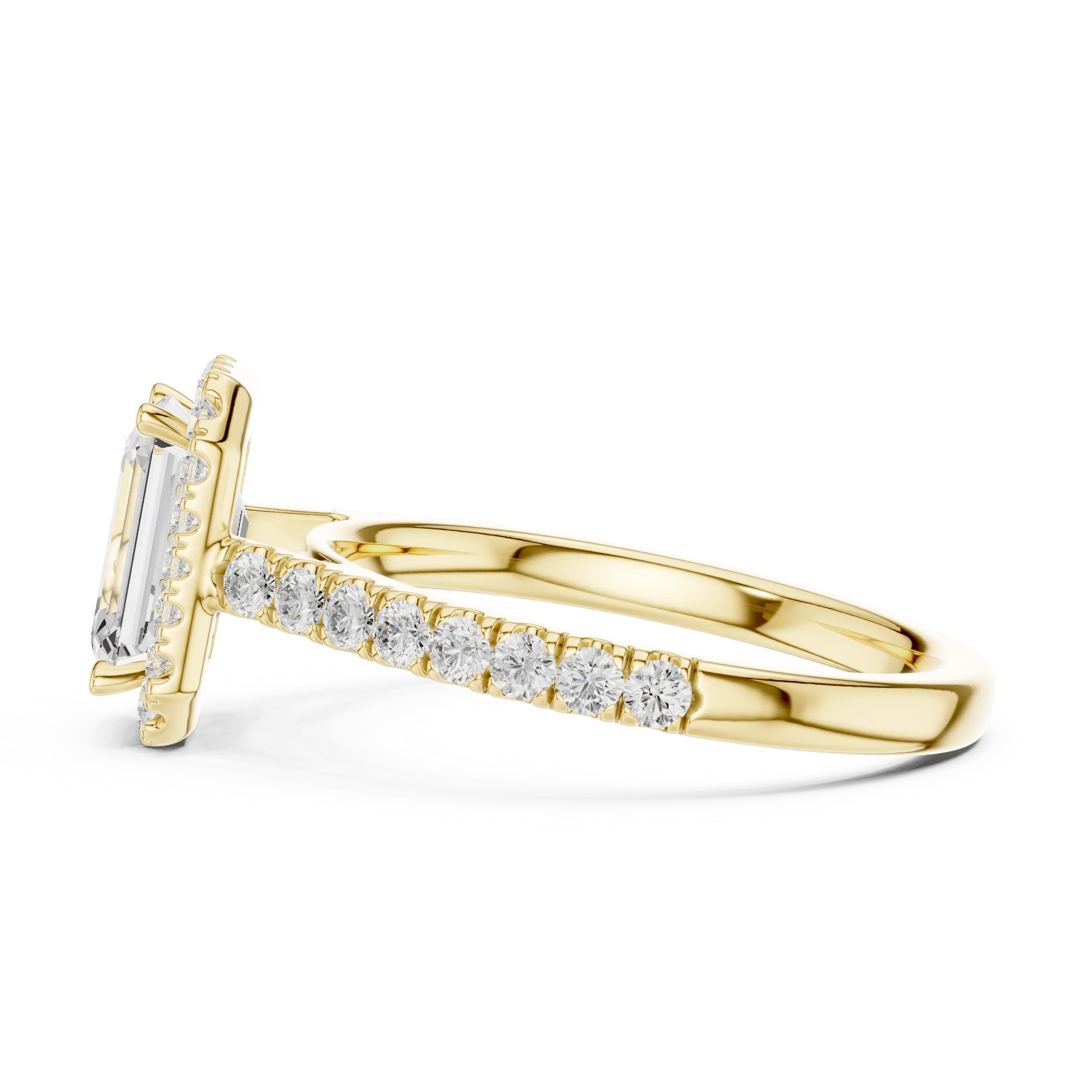 Shape Diamond Halo Engagement Ring