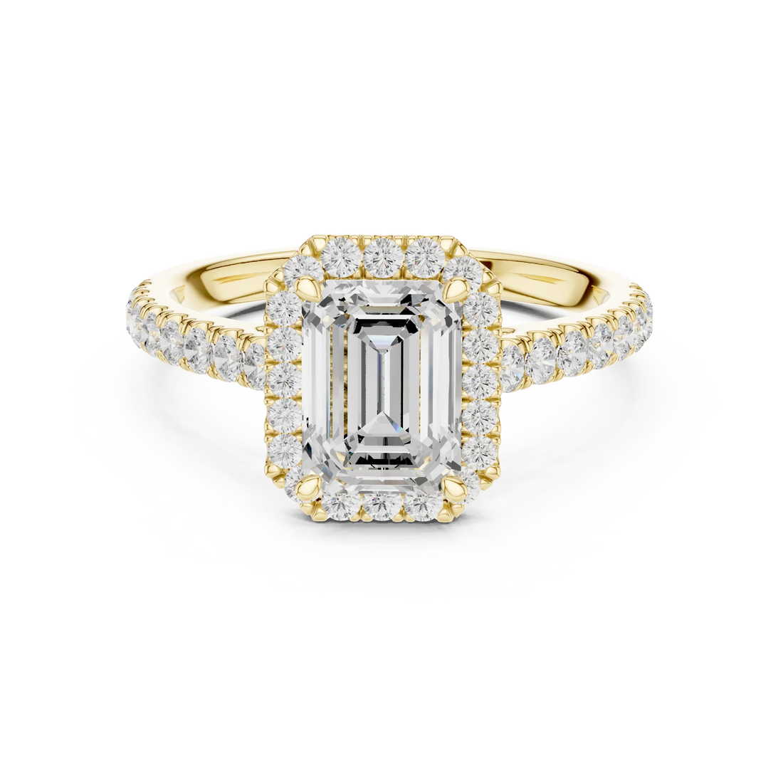 Shape Diamond Halo Engagement Ring