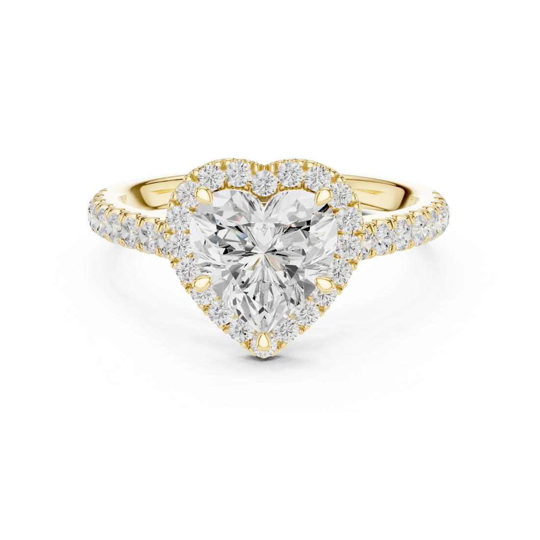 Heart Shape Diamond Halo Engagement Ring