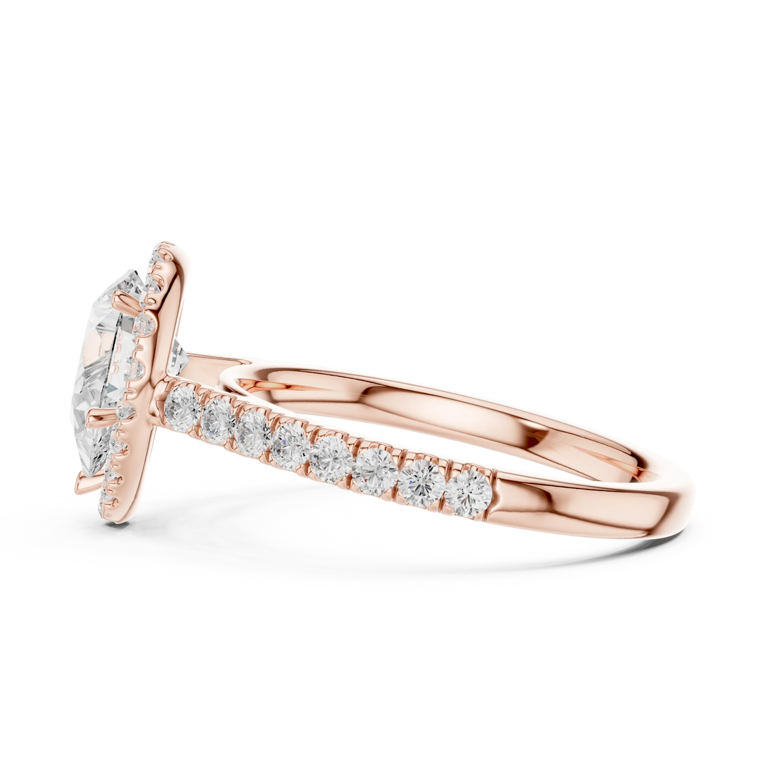 Pear Shape Diamond Halo Engagement Ring