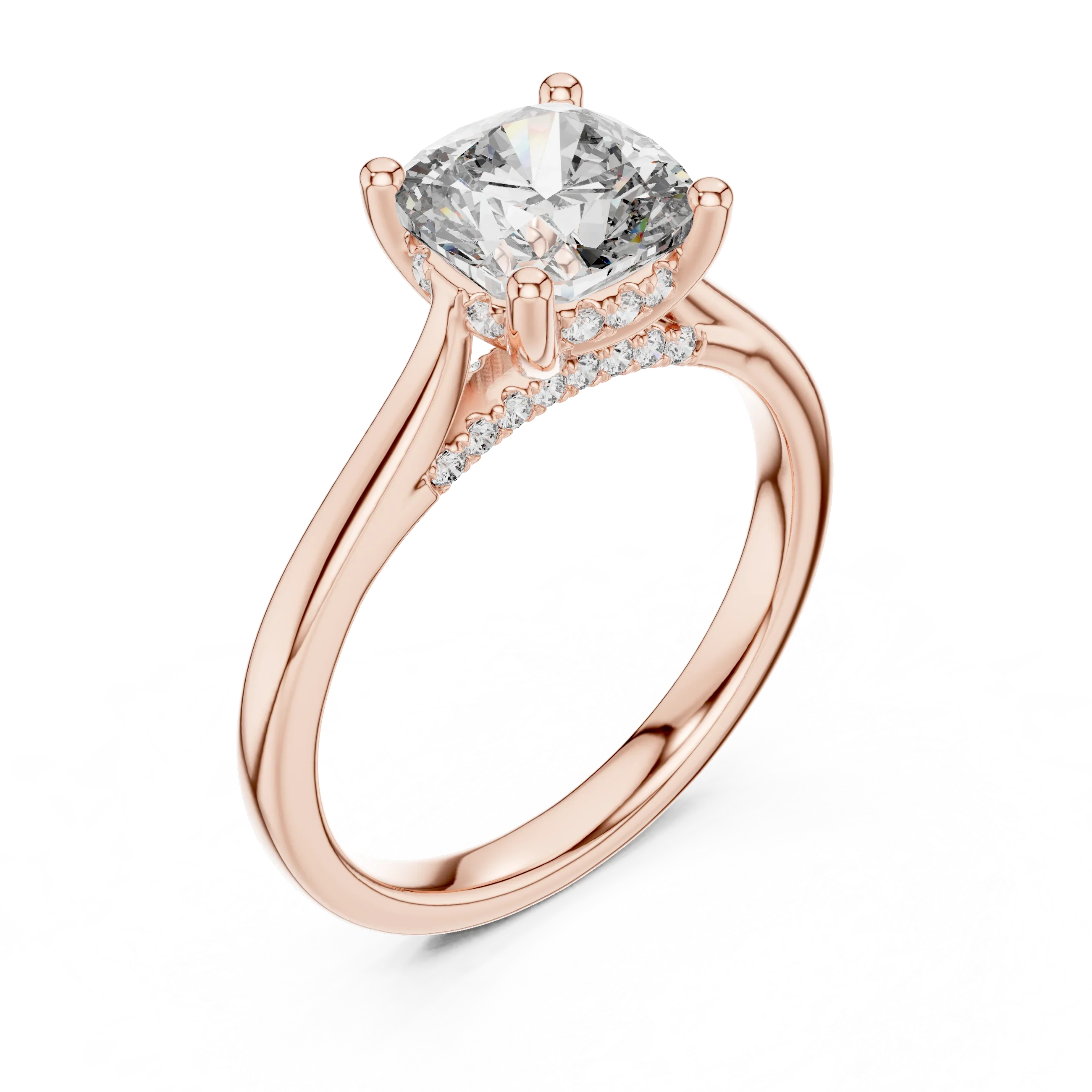Cushion Cut Solitaire Diamond Ring