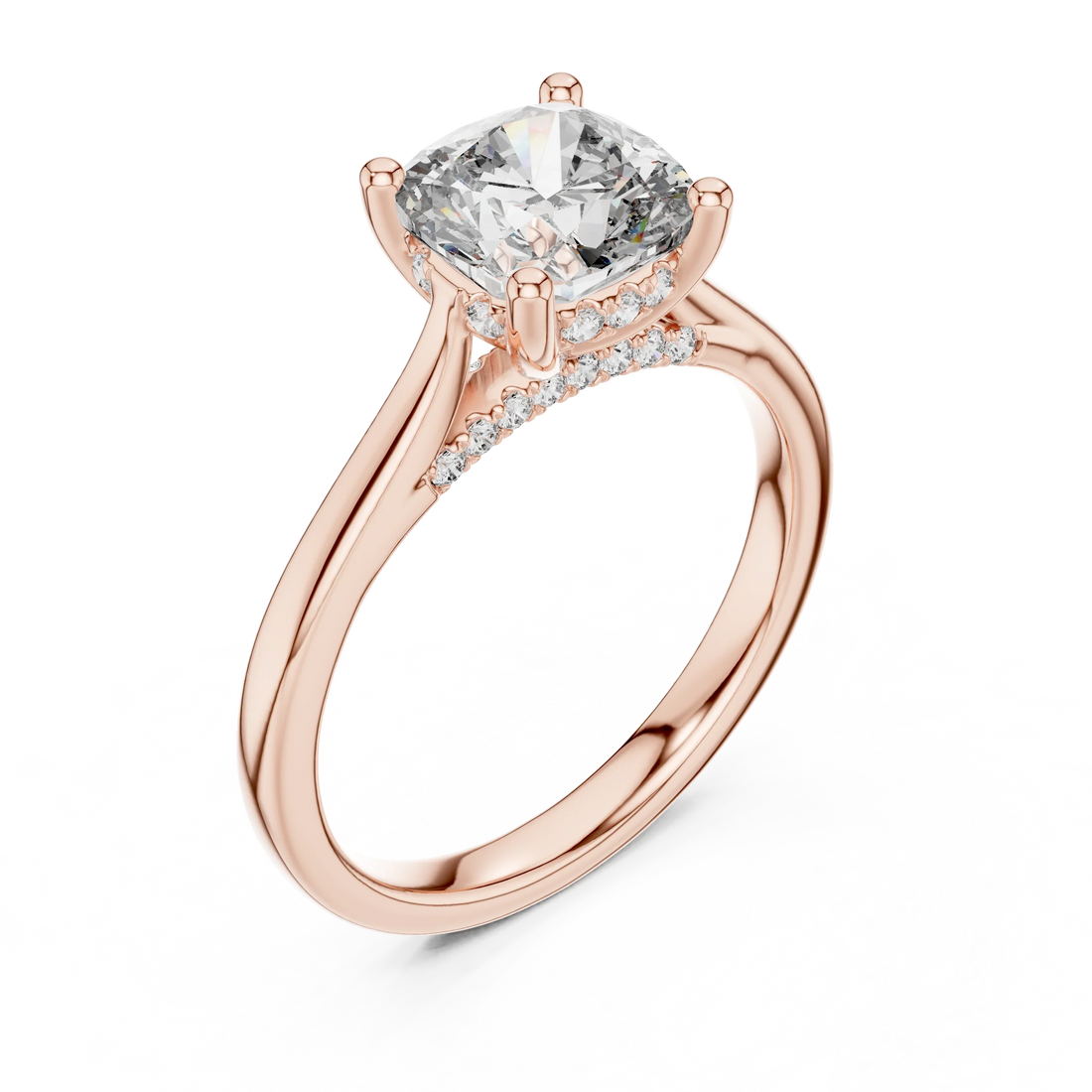 Cushion Cut Solitaire Diamond Ring