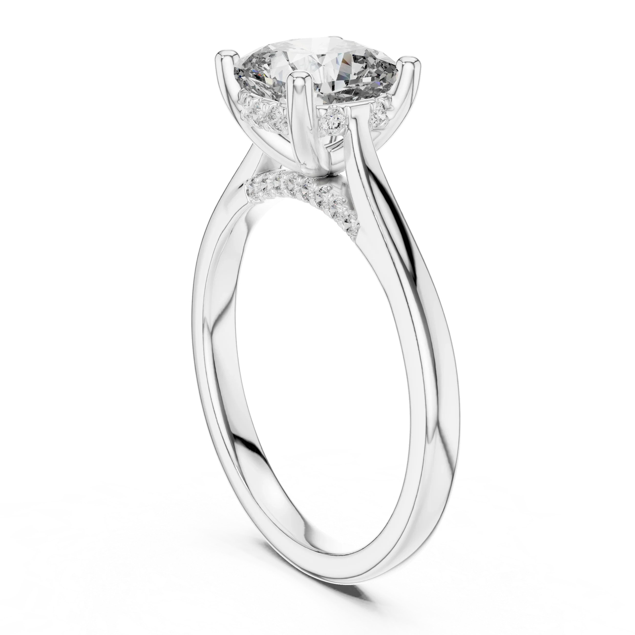 Cushion Cut Solitaire Diamond Ring
