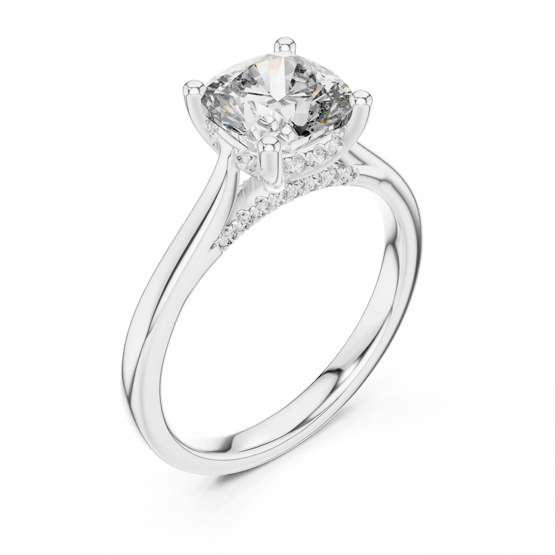 Cushion Cut Solitaire Diamond Ring
