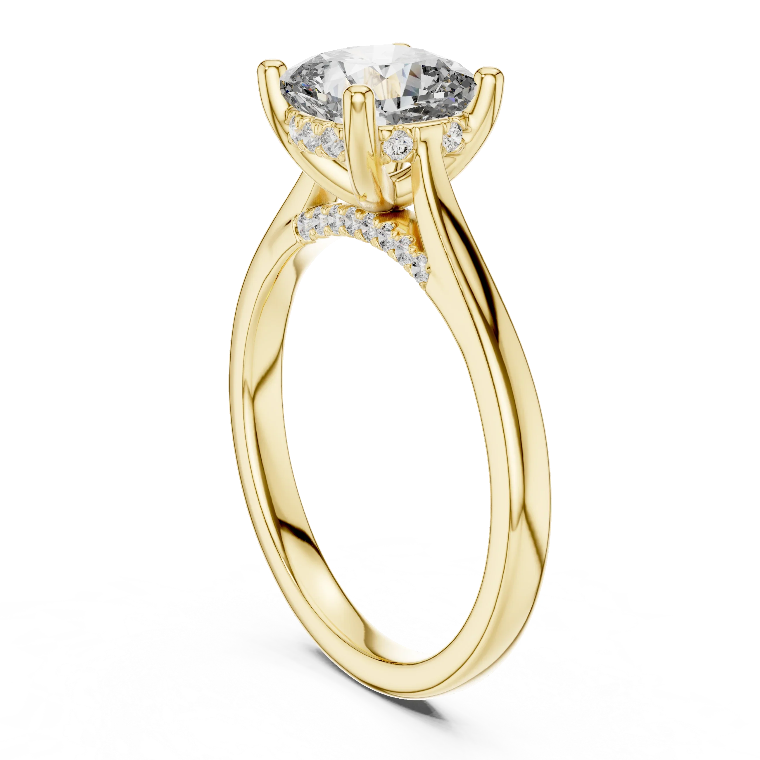 Cushion Cut Solitaire Diamond Ring