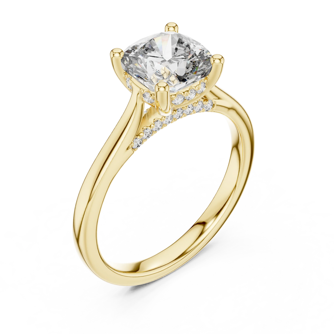 Cushion Cut Solitaire Diamond Ring