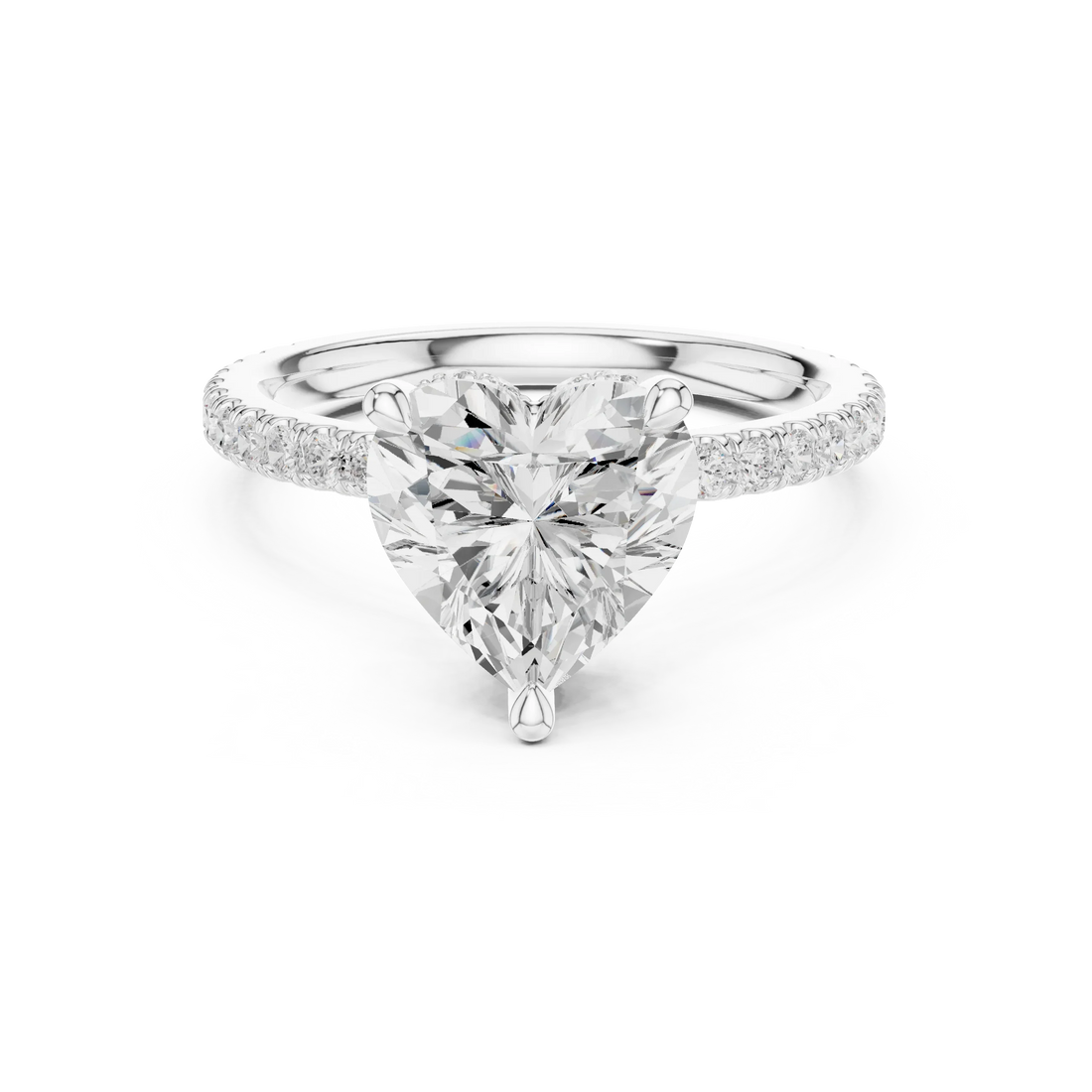 Heart Cut Diamond Double Hidden Halo Engagement Ring