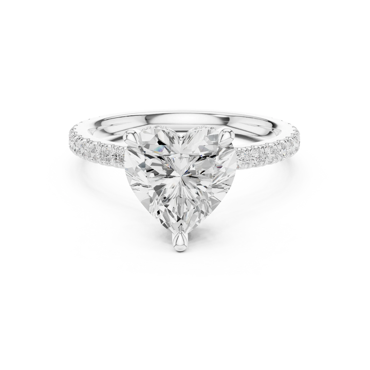 Heart Cut Diamond Double Hidden Halo Engagement Ring