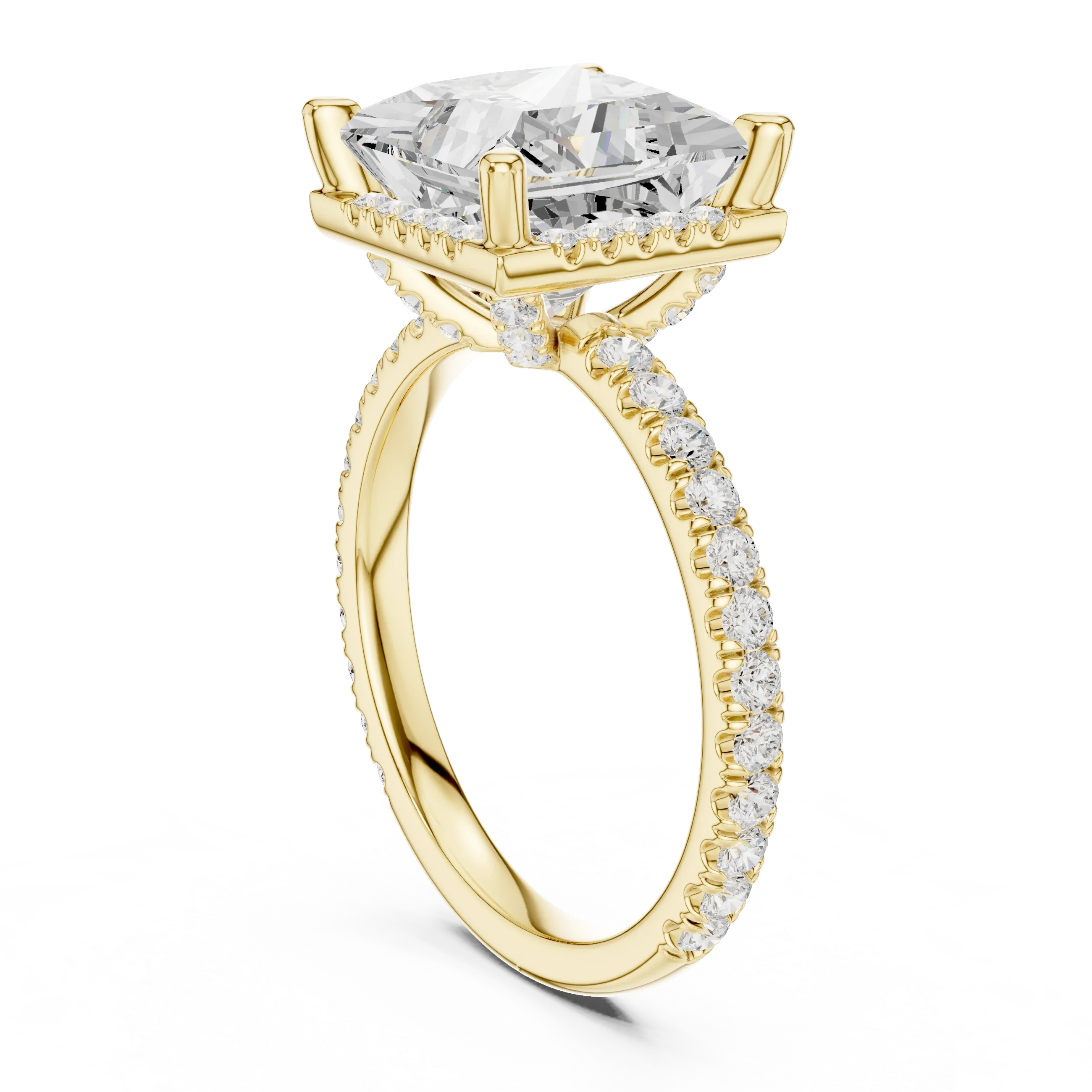 Princess Diamond Hidden Halo Engagement Ring