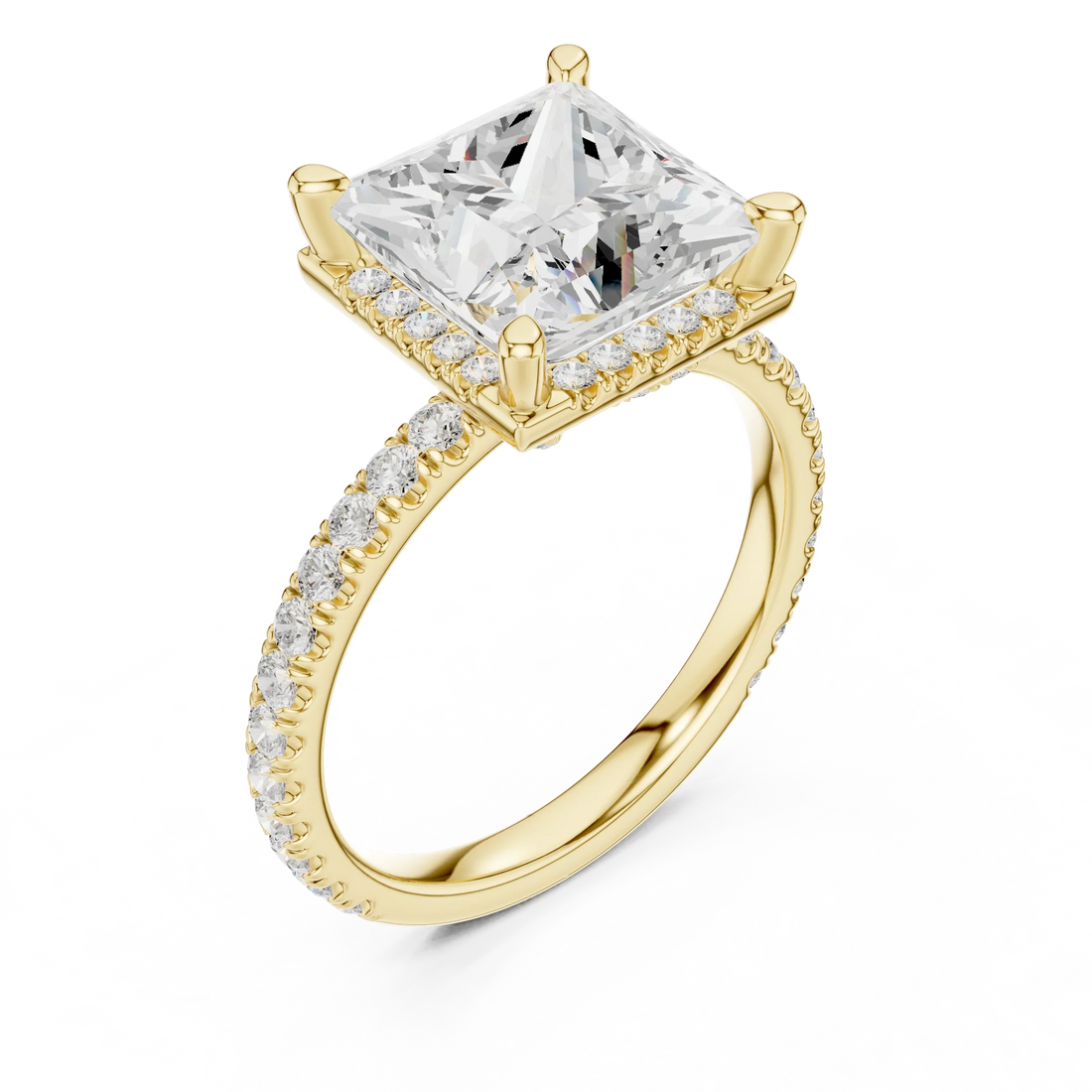 Princess Diamond Hidden Halo Engagement Ring