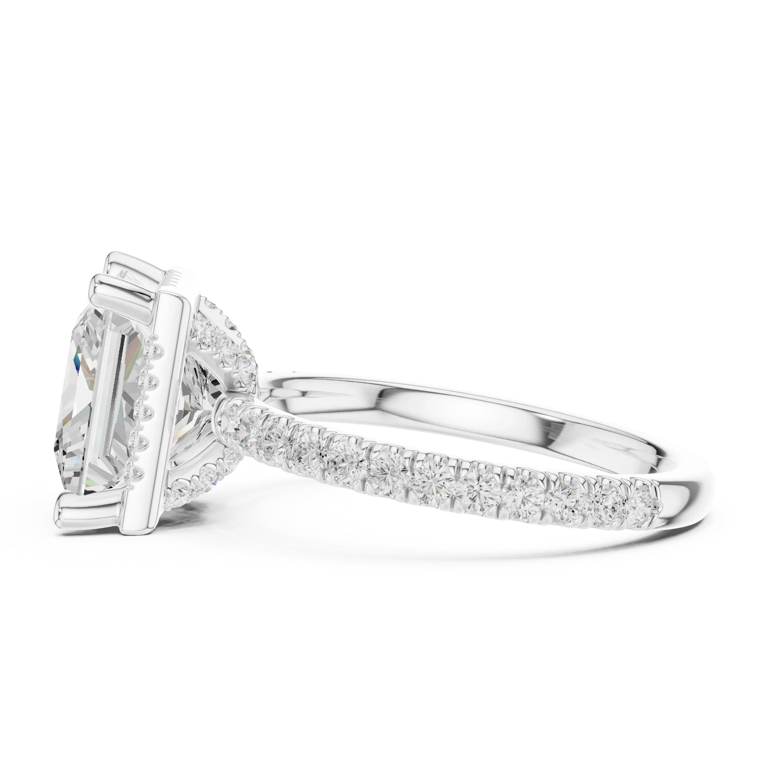Princess Diamond Hidden Halo Engagement Ring