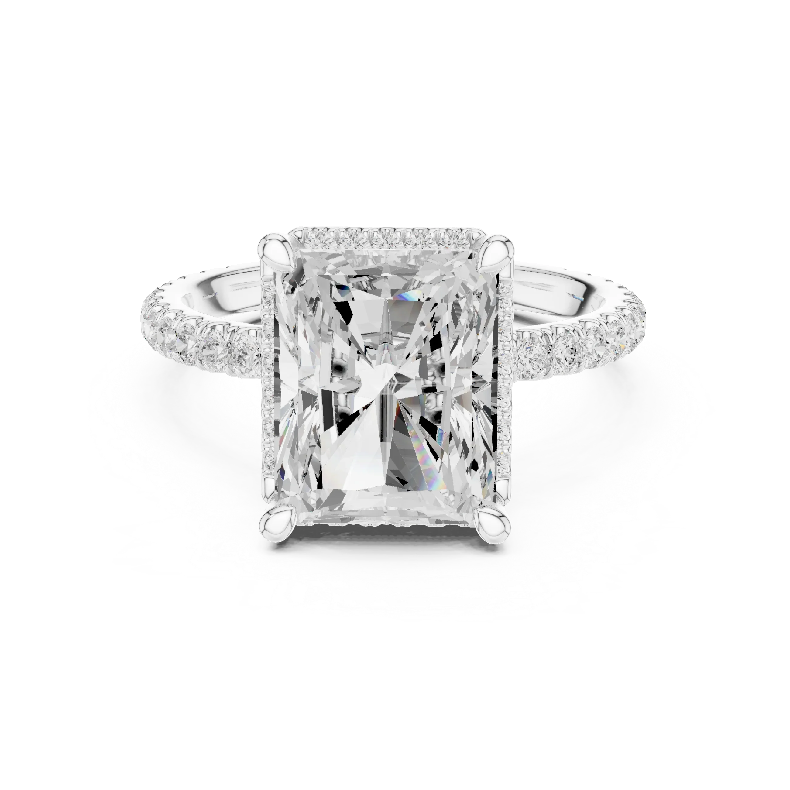 Radiant Diamond Hidden Halo Engagement Ring