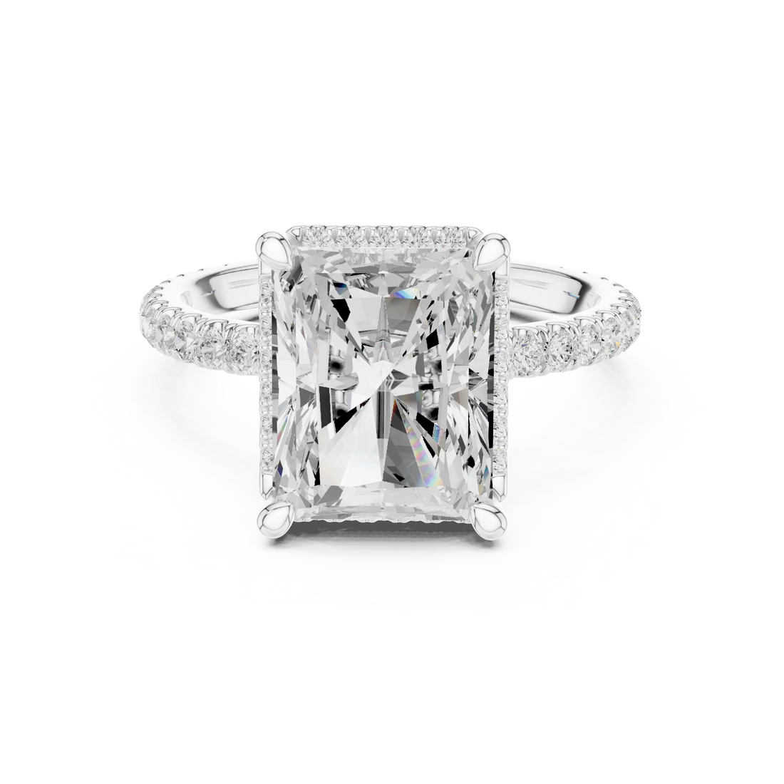 Radiant Diamond Hidden Halo Engagement Ring