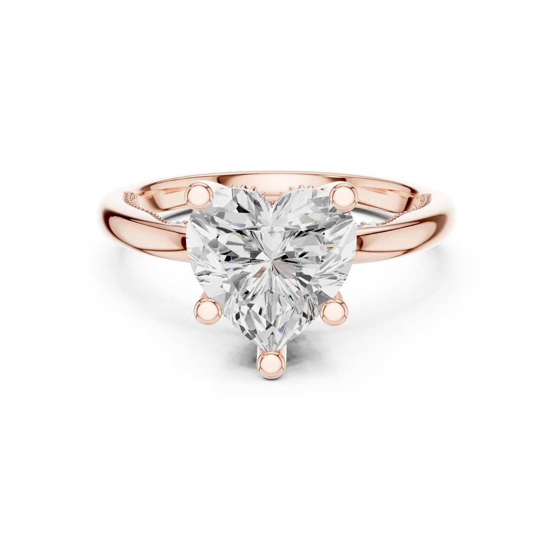 Hidden Halo Heart Cut Diamond Engagement Ring