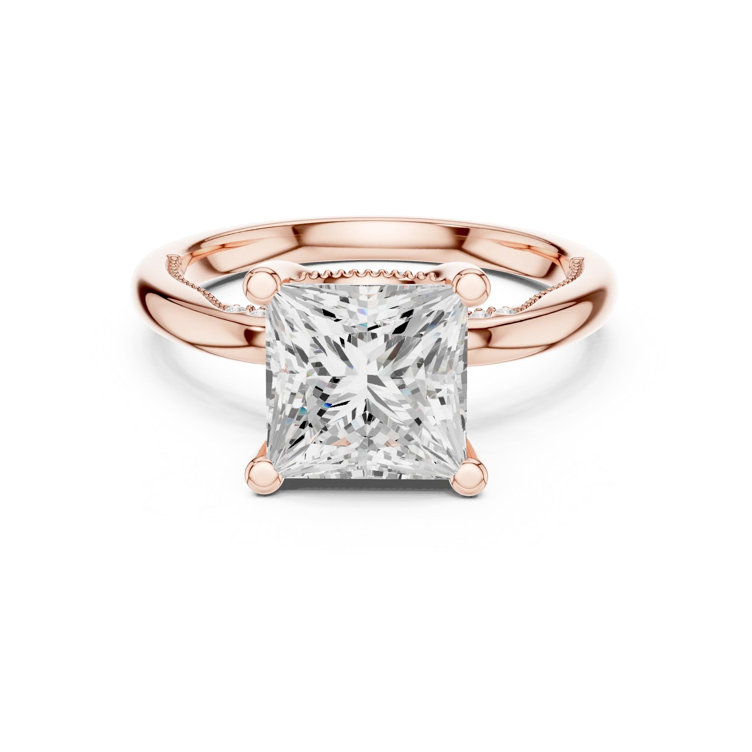 Hidden Halo Princess Cut Diamond Engagement Ring