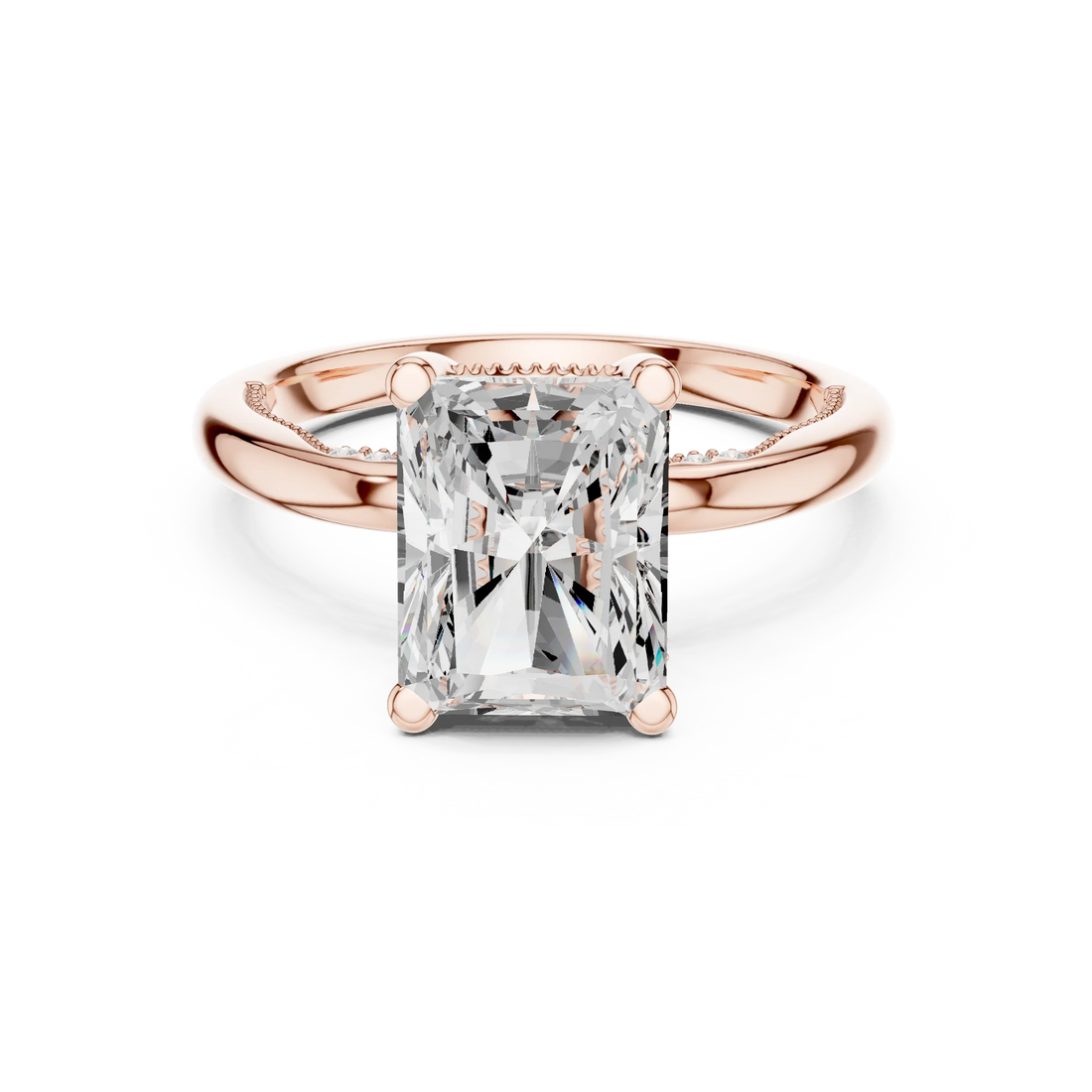 Hidden Halo Radiant Cut Diamond Engagement Ring