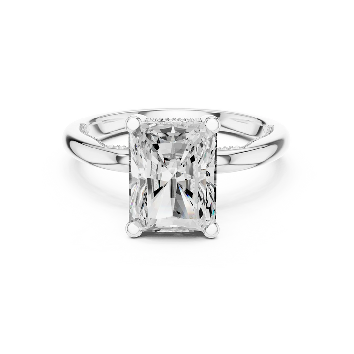 Hidden Halo Radiant Cut Diamond Engagement Ring