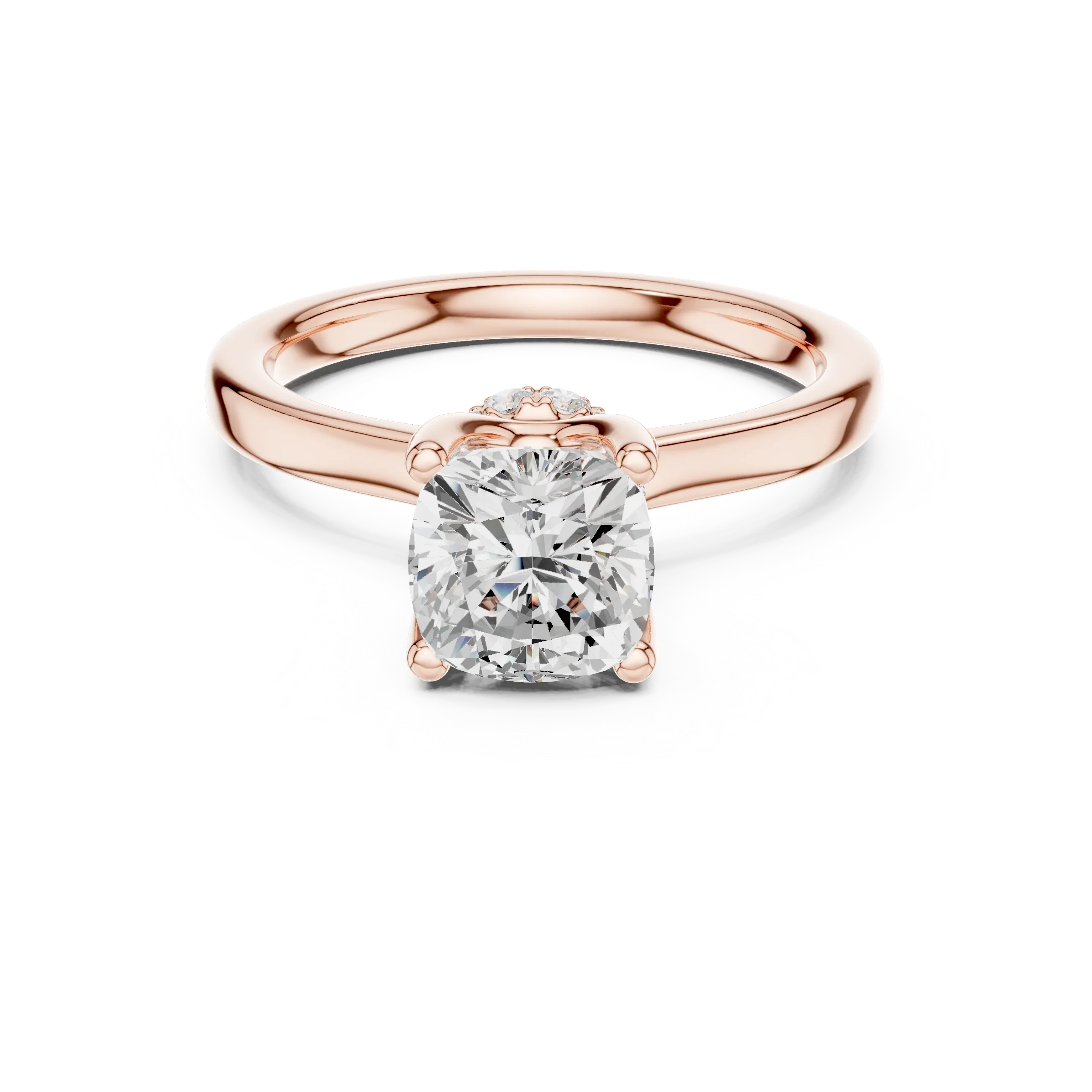 Radiant Shape Diamond Hidden Halo Engagement Ring