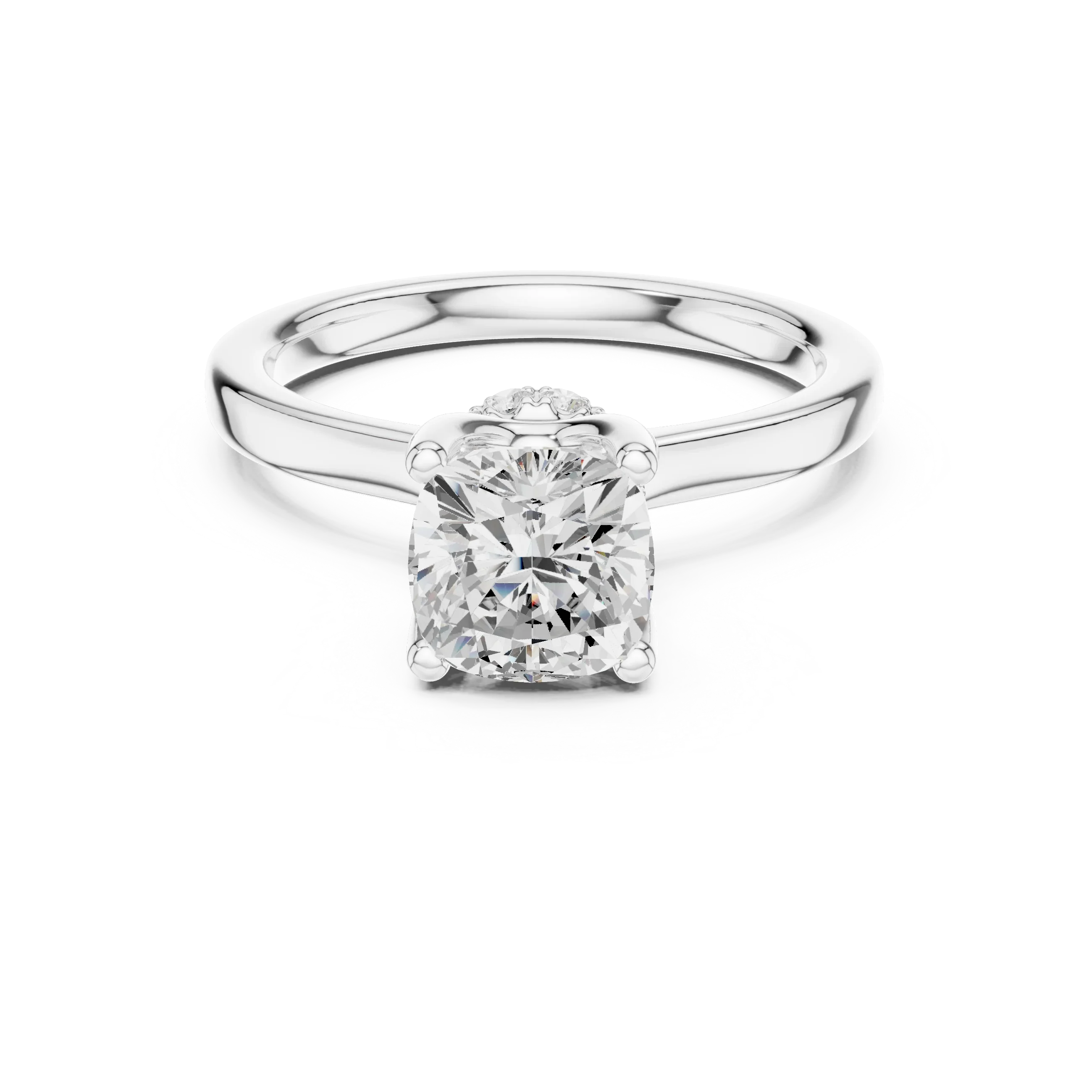 Radiant Shape Diamond Hidden Halo Engagement Ring