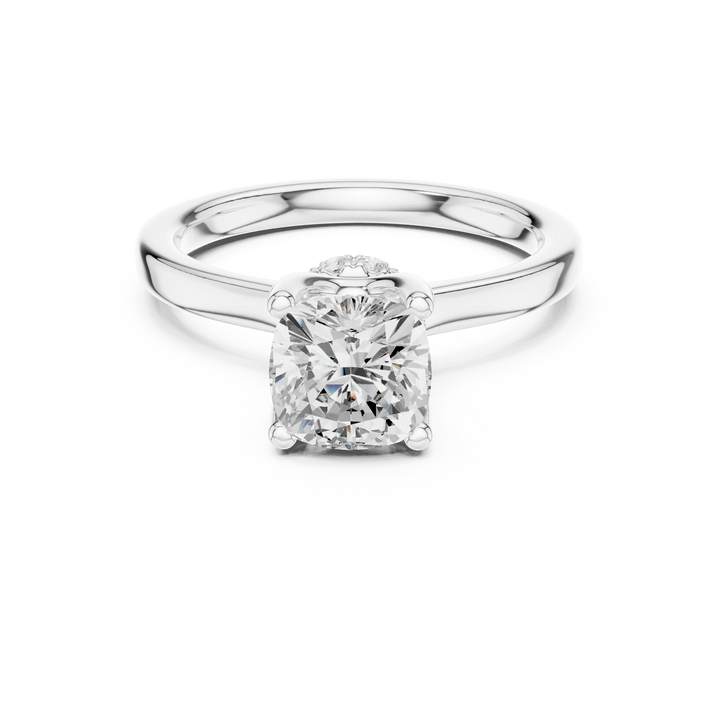 Radiant Shape Diamond Hidden Halo Engagement Ring