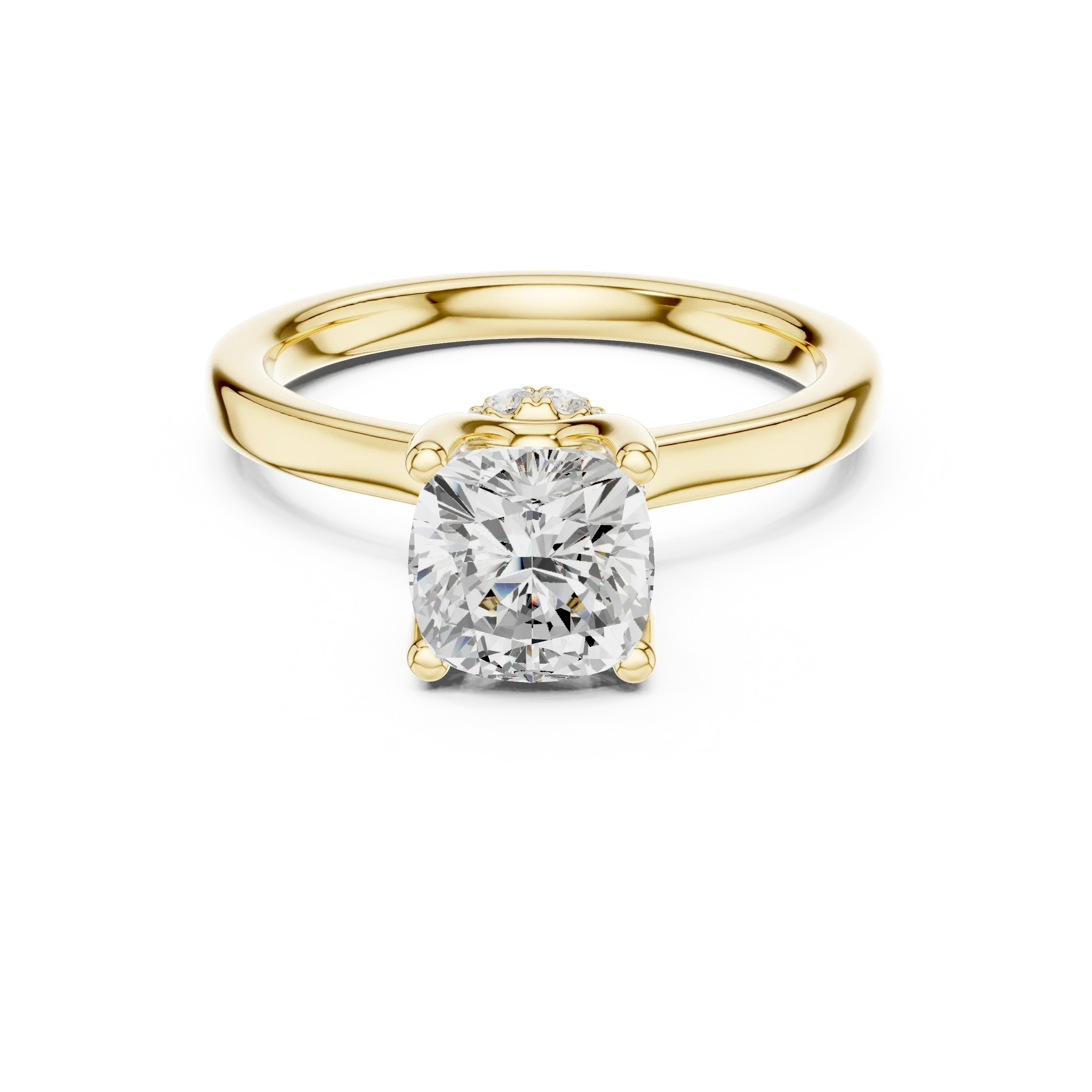 Radiant Shape Diamond Hidden Halo Engagement Ring