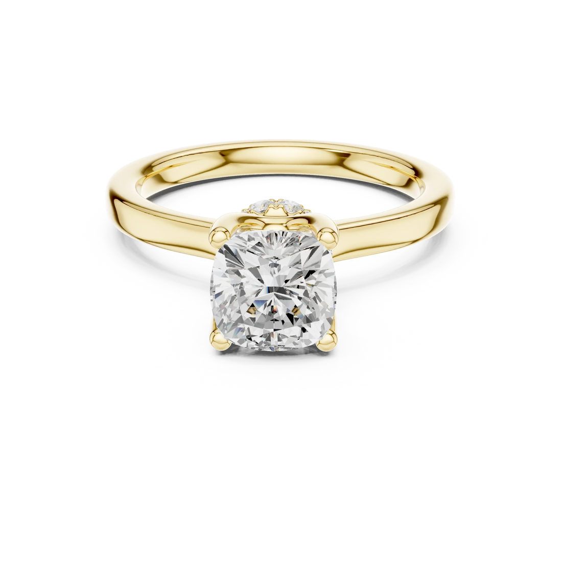 Radiant Shape Diamond Hidden Halo Engagement Ring