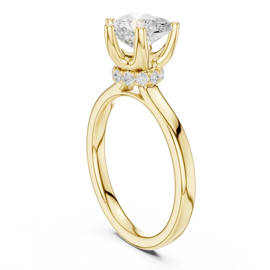 Heart Shape Diamond Hidden Halo Engagement Ring