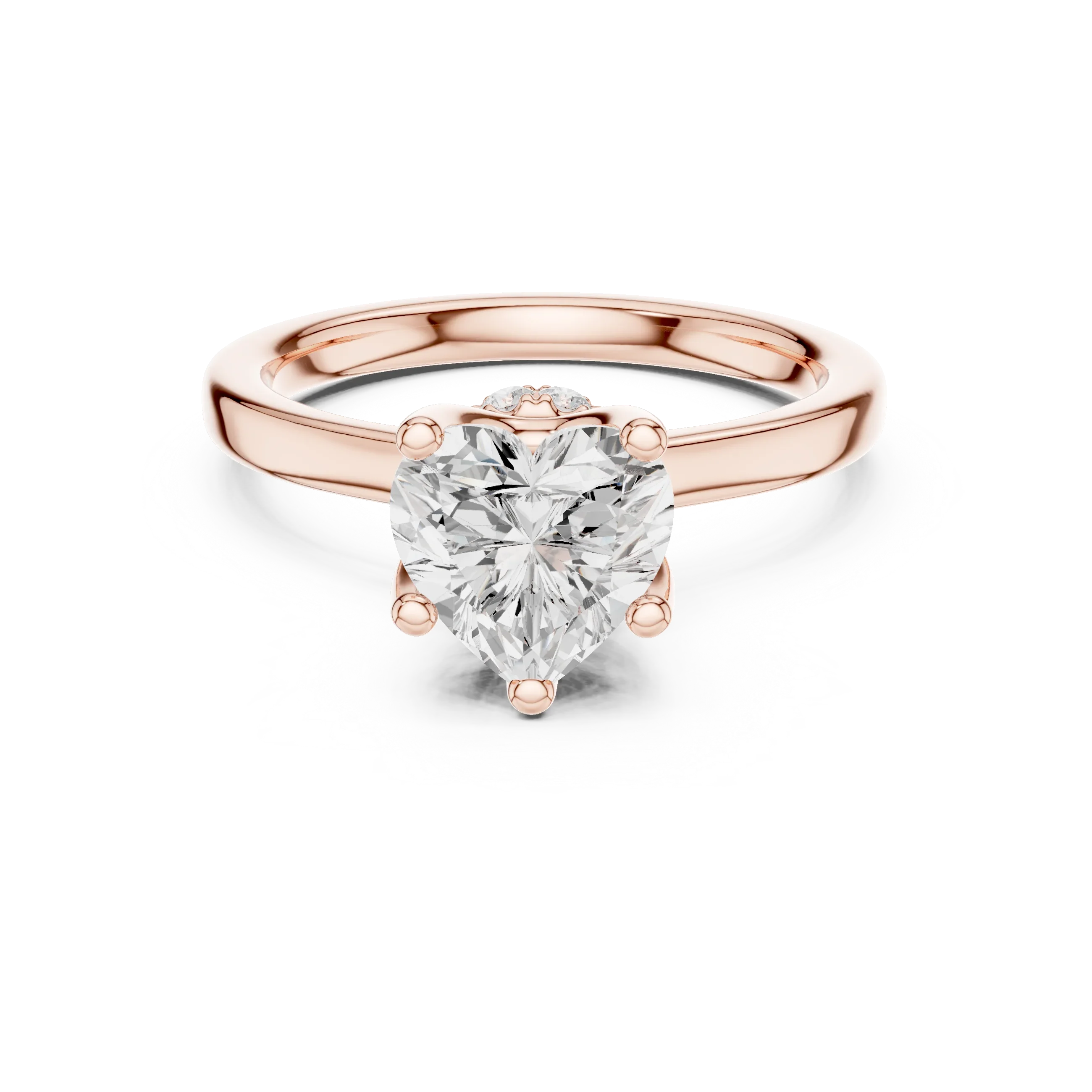 Heart Shape Diamond Hidden Halo Engagement Ring