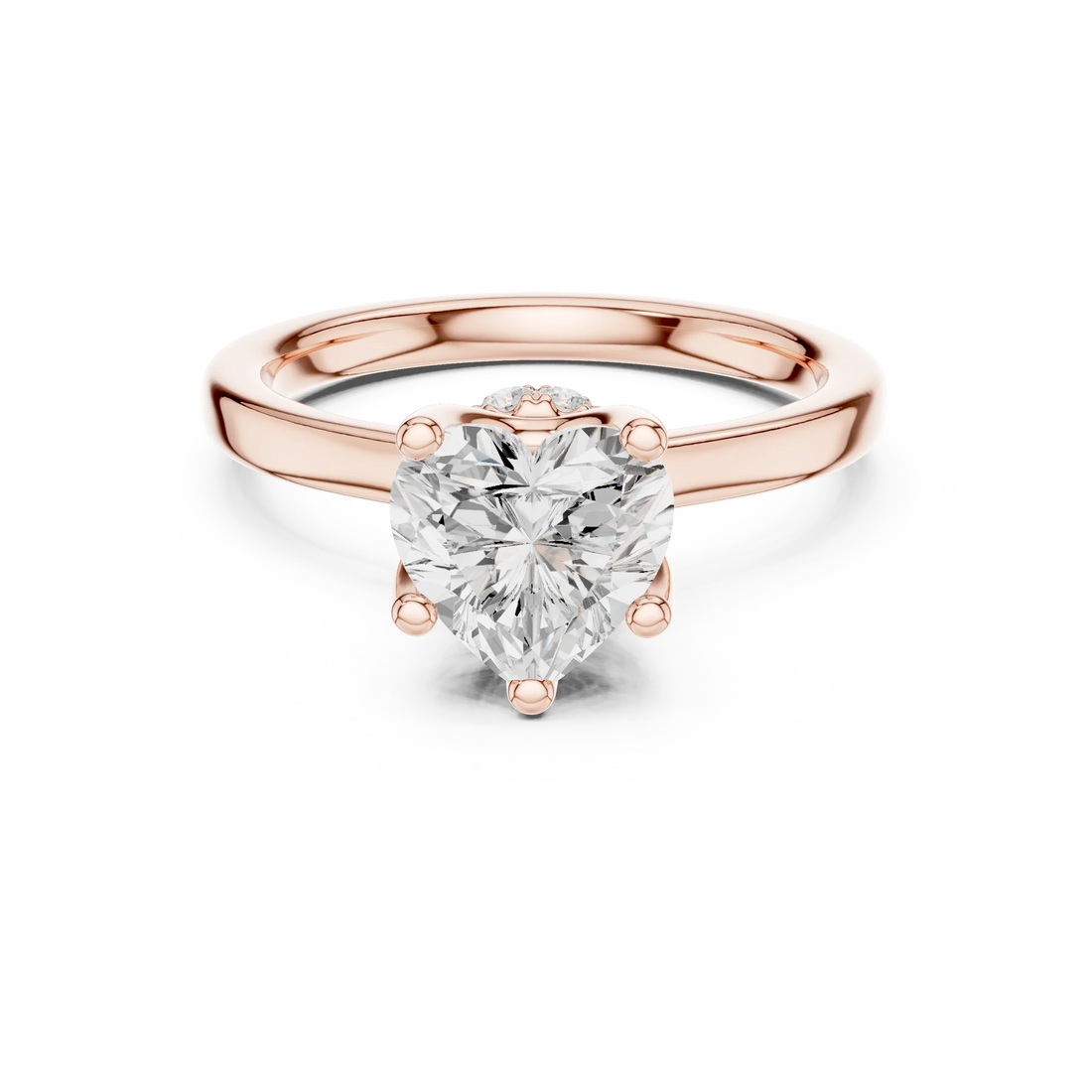 Heart Shape Diamond Hidden Halo Engagement Ring