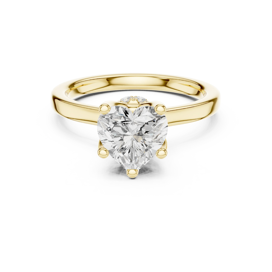 Heart Shape Diamond Hidden Halo Engagement Ring