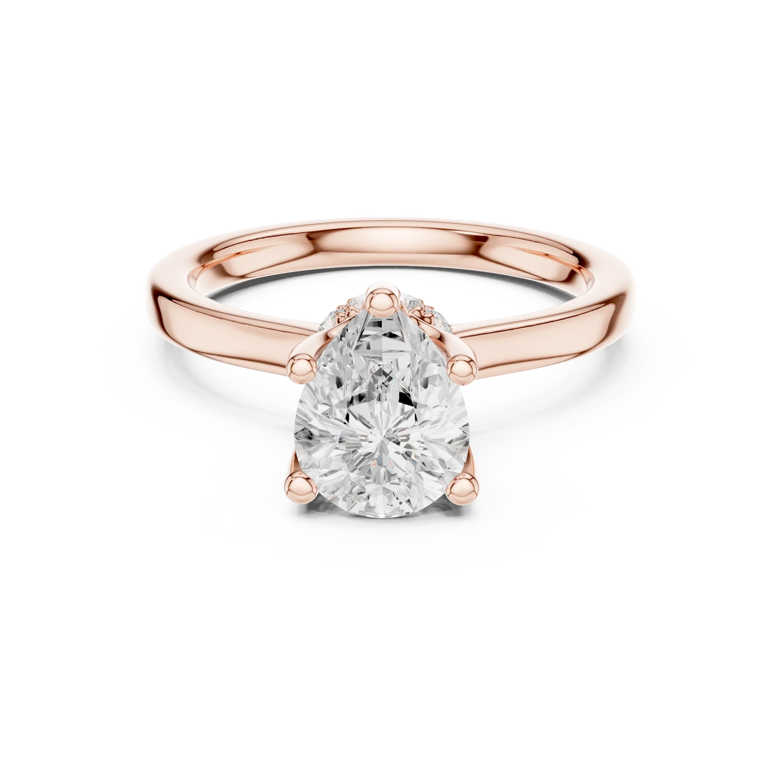Pear Shape Diamond Hidden Halo Engagement Ring