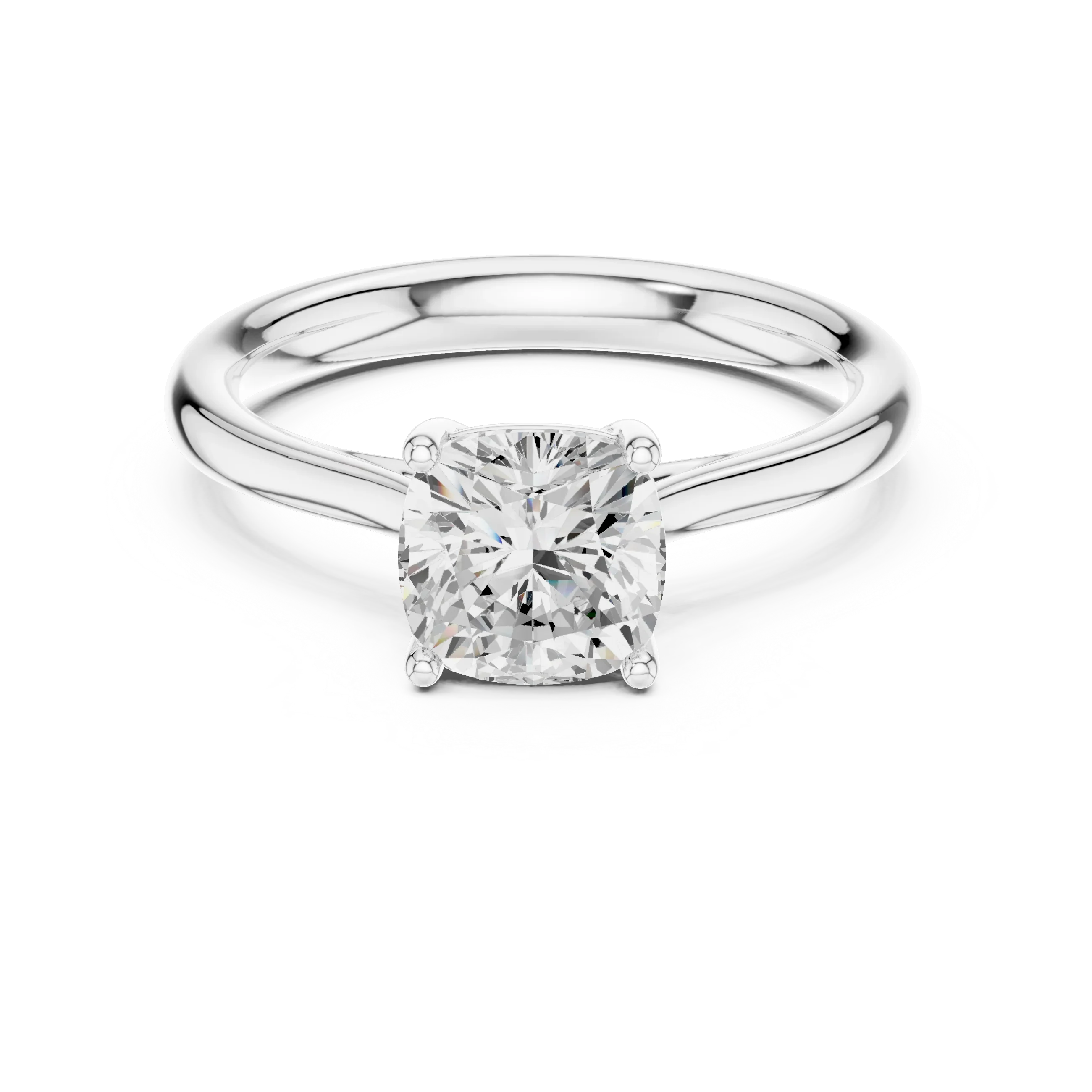 Cushion-Cut Solitaire Diamond Ring