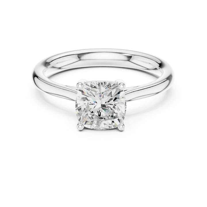 Cushion-Cut Solitaire Diamond Ring