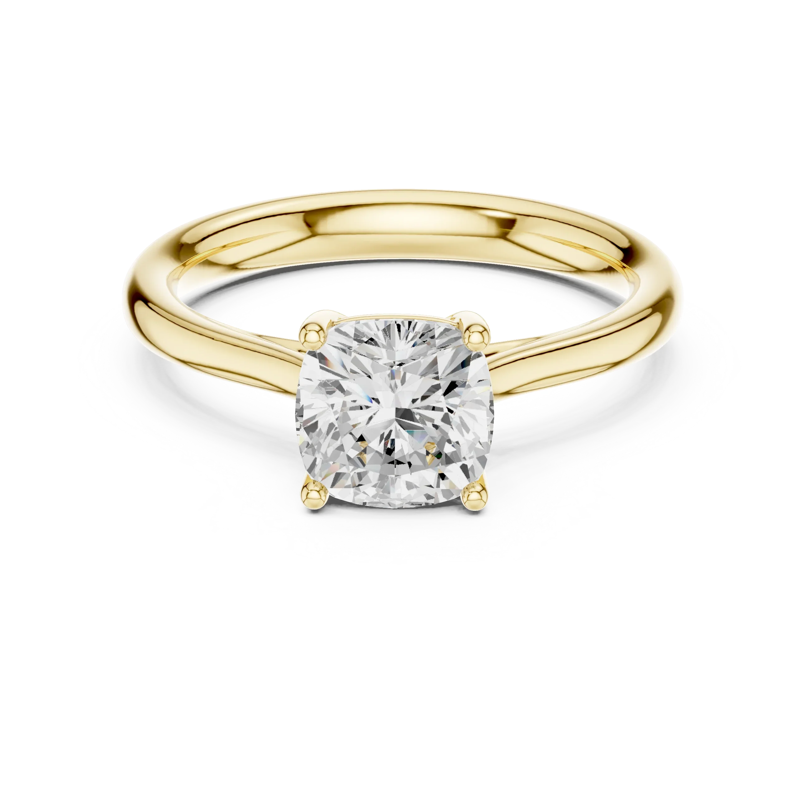 Cushion-Cut Solitaire Diamond Ring