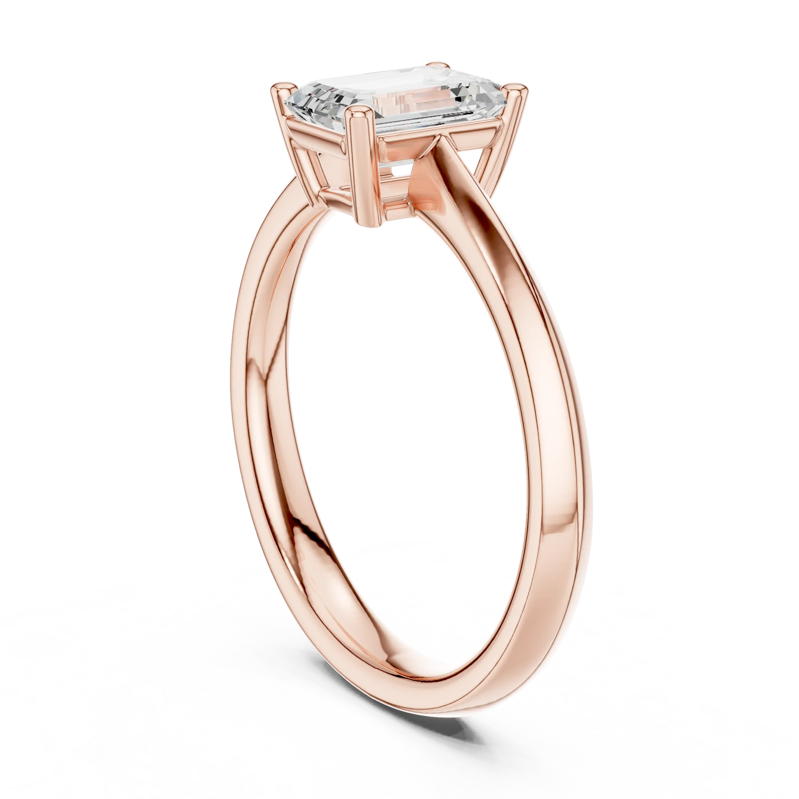 Emerald-Cut Solitaire Diamond Ring