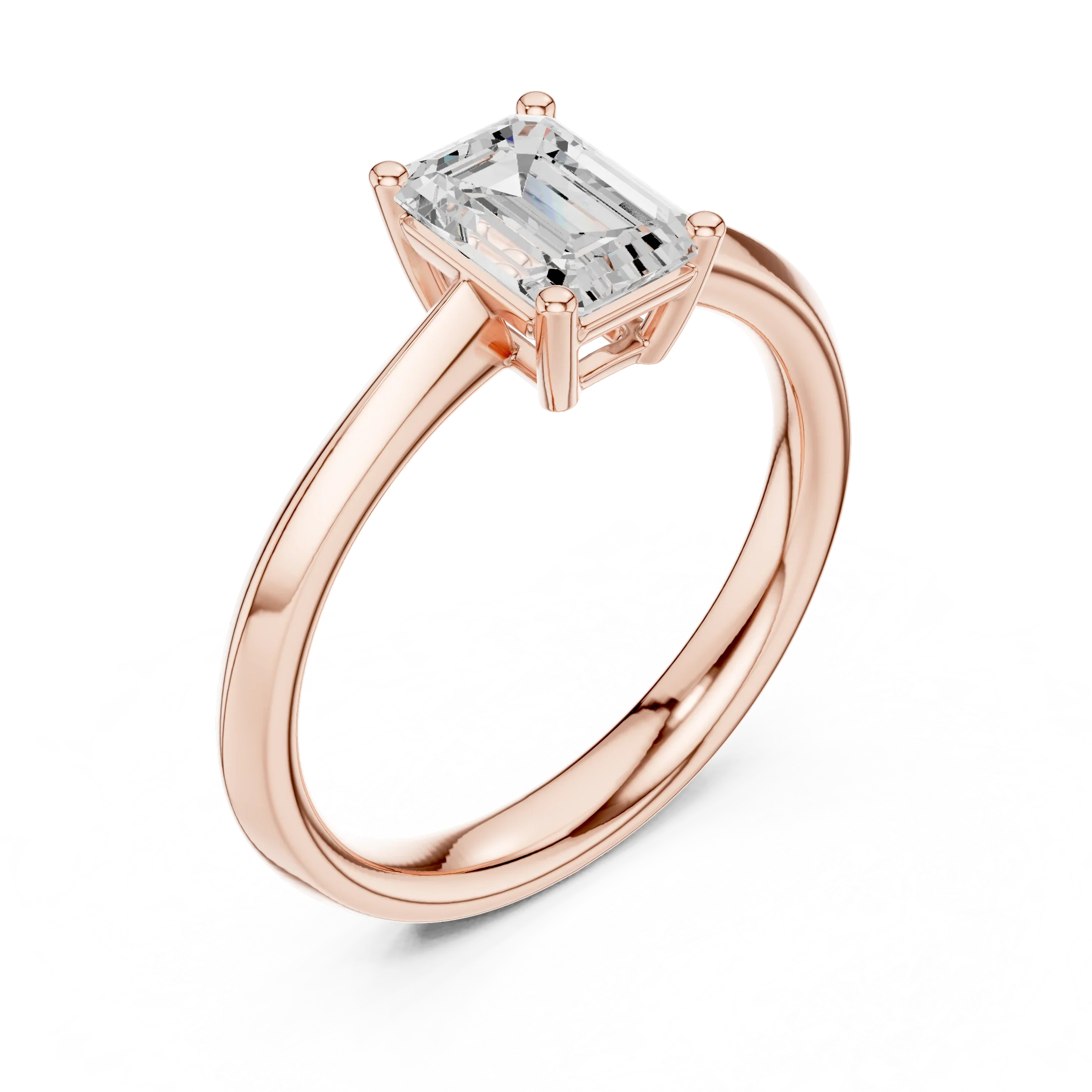 Emerald-Cut Solitaire Diamond Ring