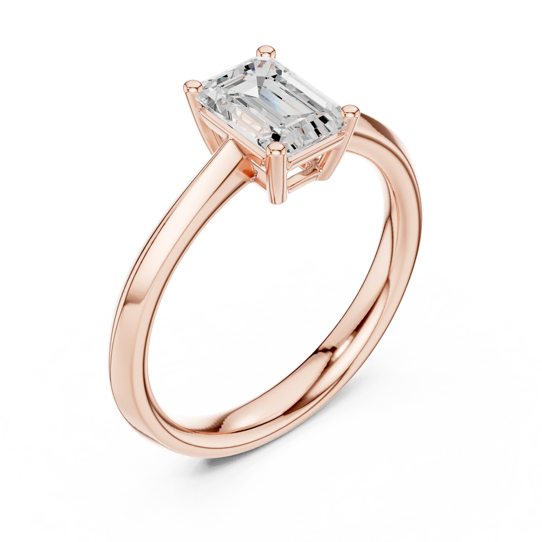Emerald-Cut Solitaire Diamond Ring
