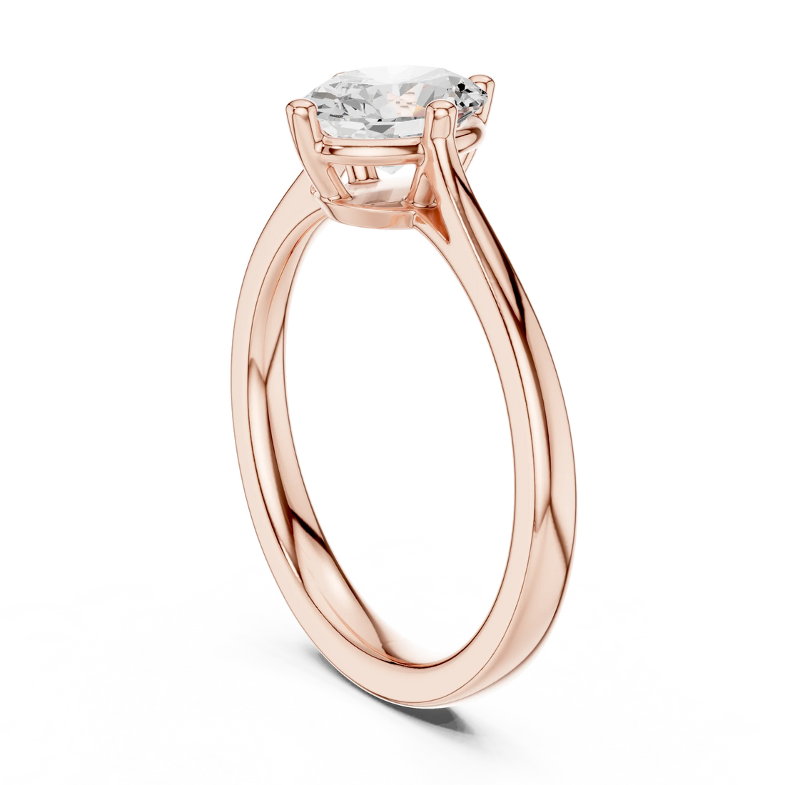 Oval Shape Diamond Solitaire Engagement Ring